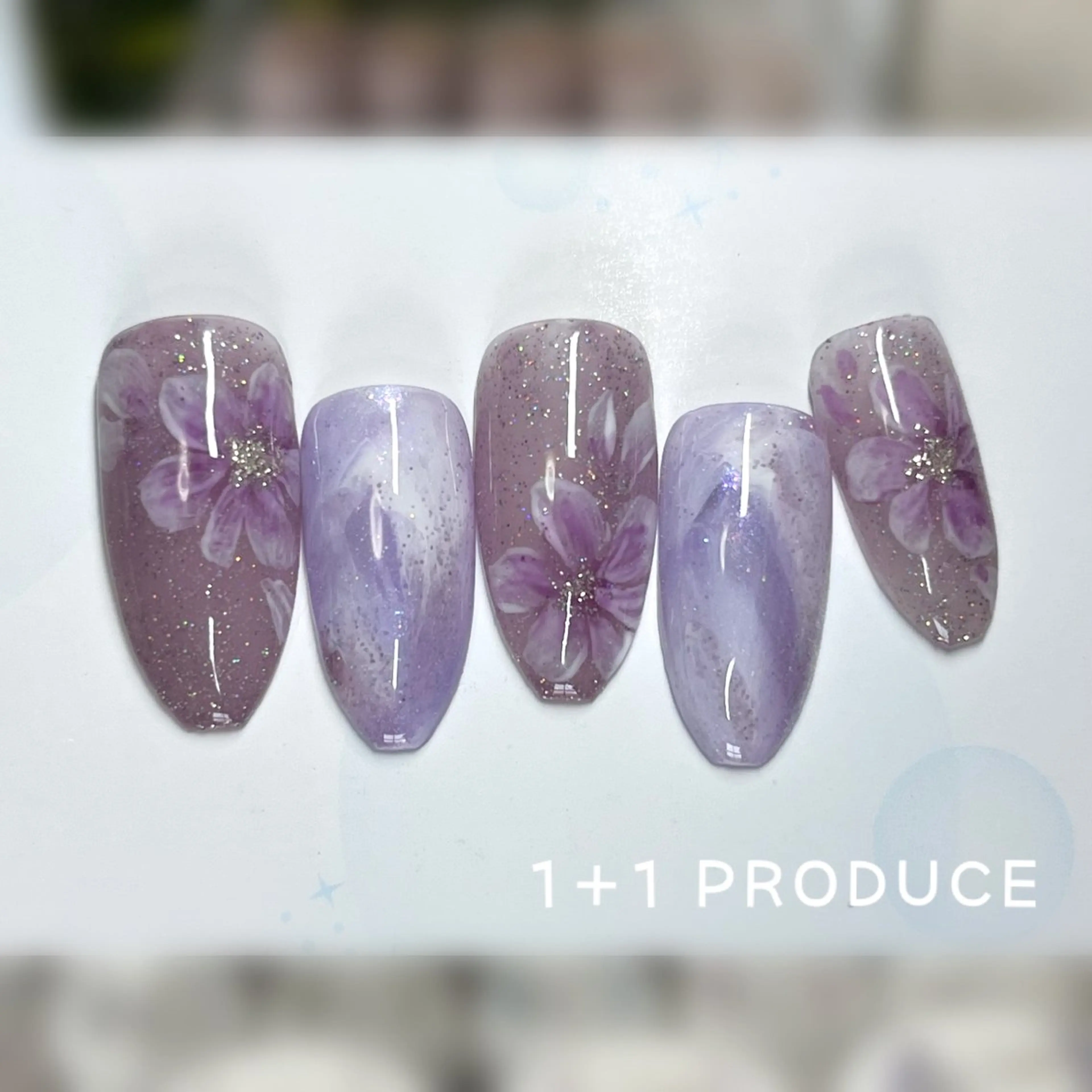 ネイル アートネイル フラワーネイル 1+1 PRODUCEのネイルデザイン