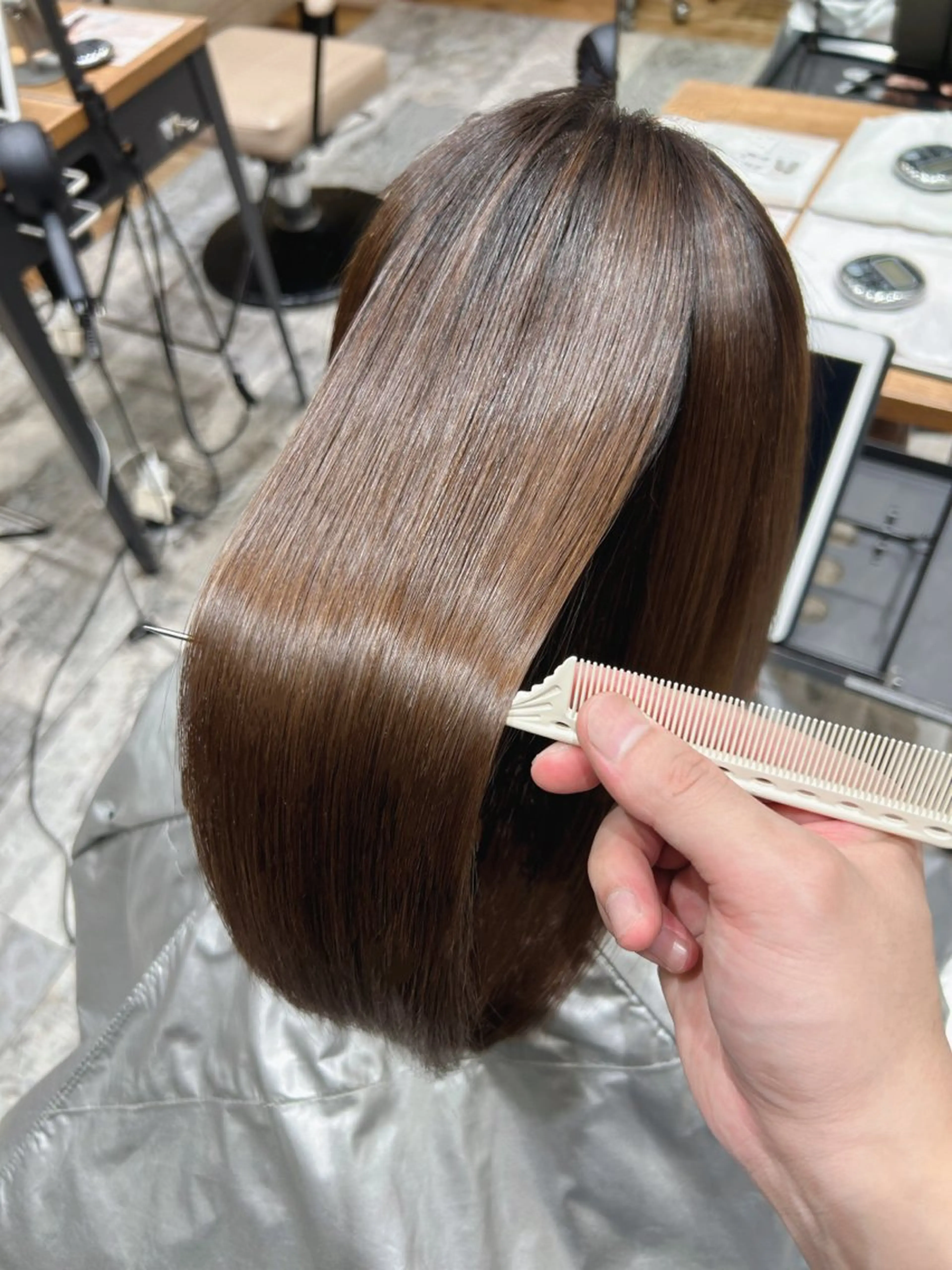 セミロング カラー パーマ カット ヘアカラー 縮毛矯正 トリートメント 新宿✨顔周りカット 韓国ヘア/坂本亜裟海のヘアスタイル