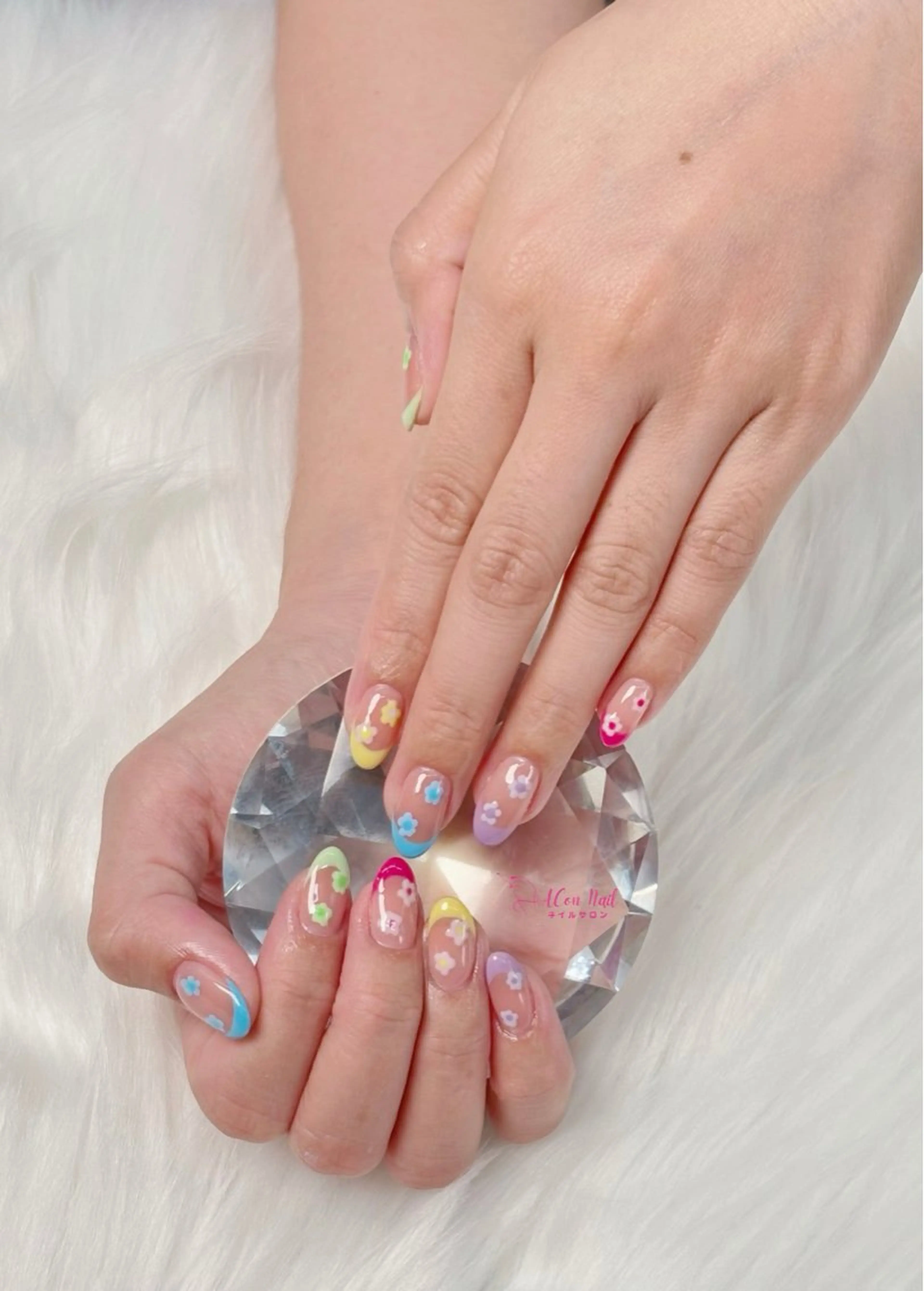 ネイル 桜ネイル 長さ出し フラワーネイル フレンチネイル ジェルネイル ハンドネイル AConNailSalon所属・ACon NailSalonのネイルデザイン