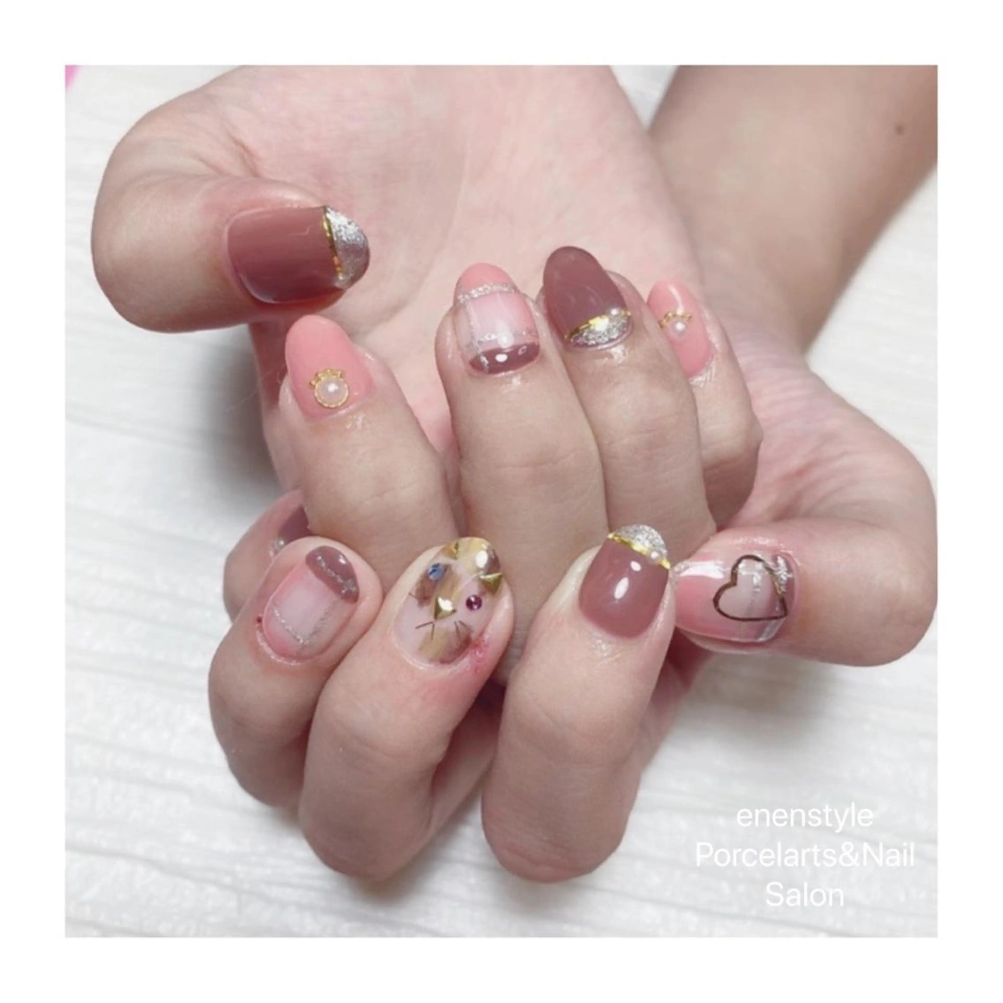 ミディアム ネイル ハンドネイル 👑enen style👑のネイルデザイン