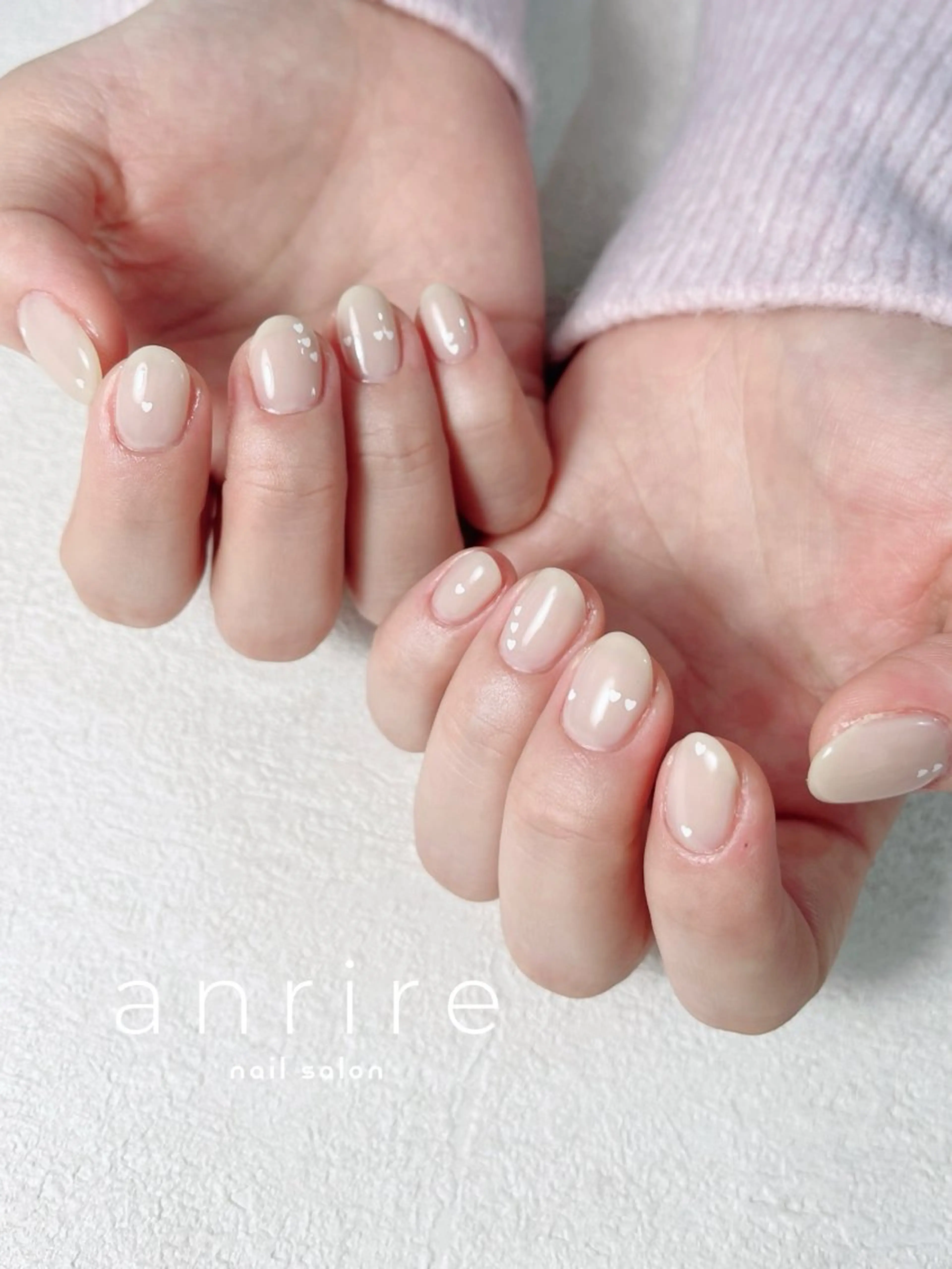 ネイル ジェルネイル ハート オフィスネイル パラジェル シンプルネイル ハンドネイル nailsalon anrireのネイルデザイン