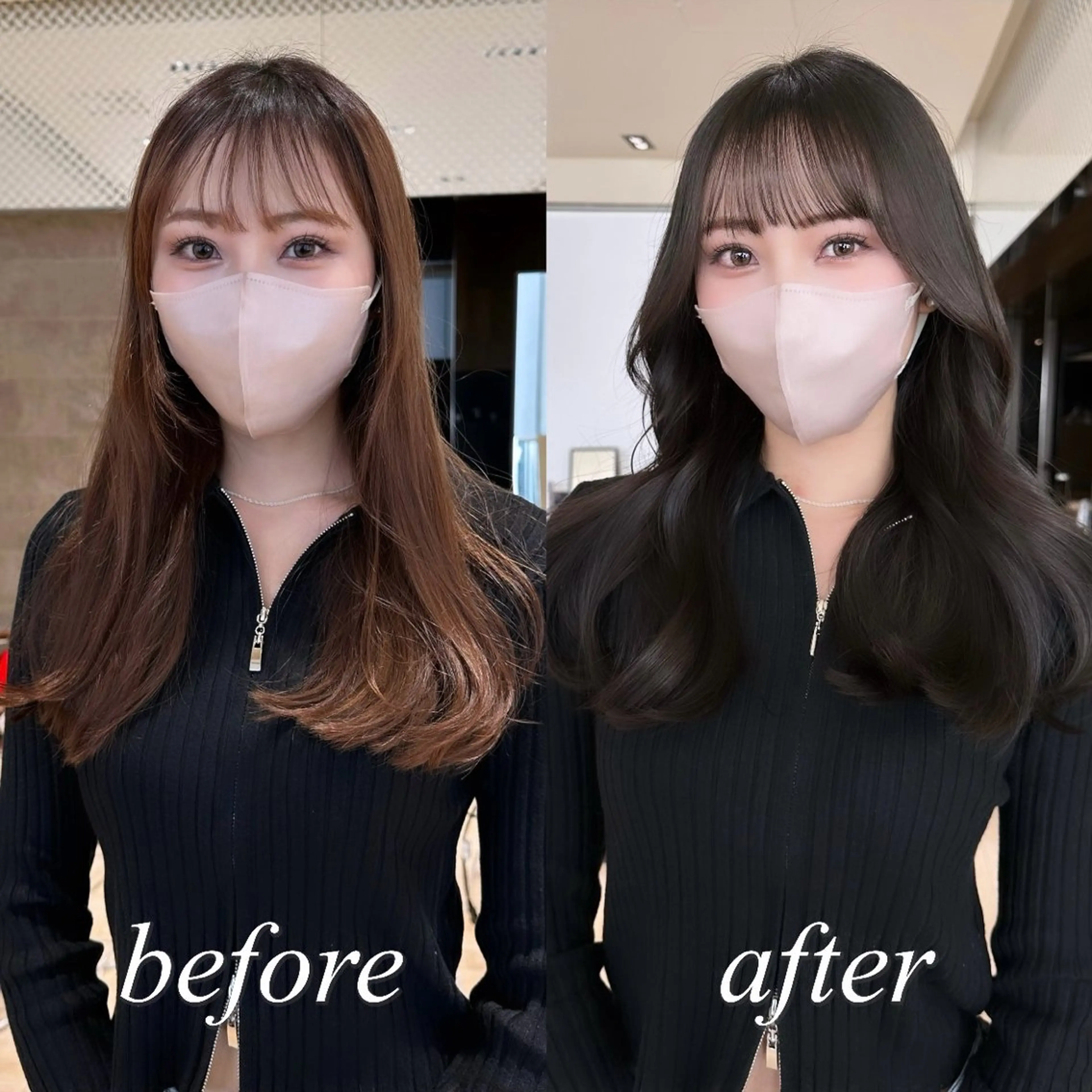 セミロング カラー レイヤー/顔周り /透明感🩶高橋大のヘアスタイル