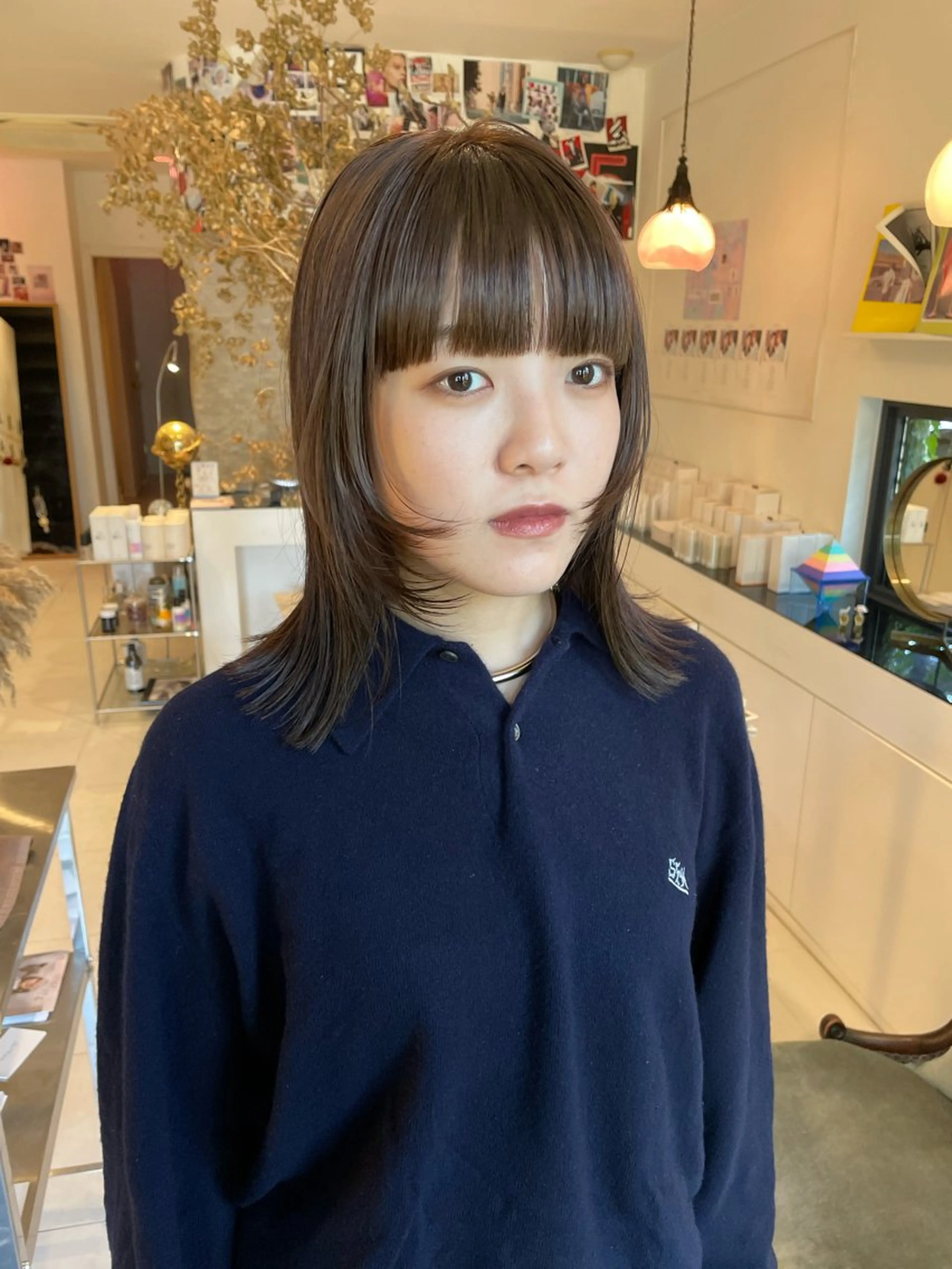 セミロング カラー 透明感カラー レイヤーカット nishiura nanasaのヘアスタイル