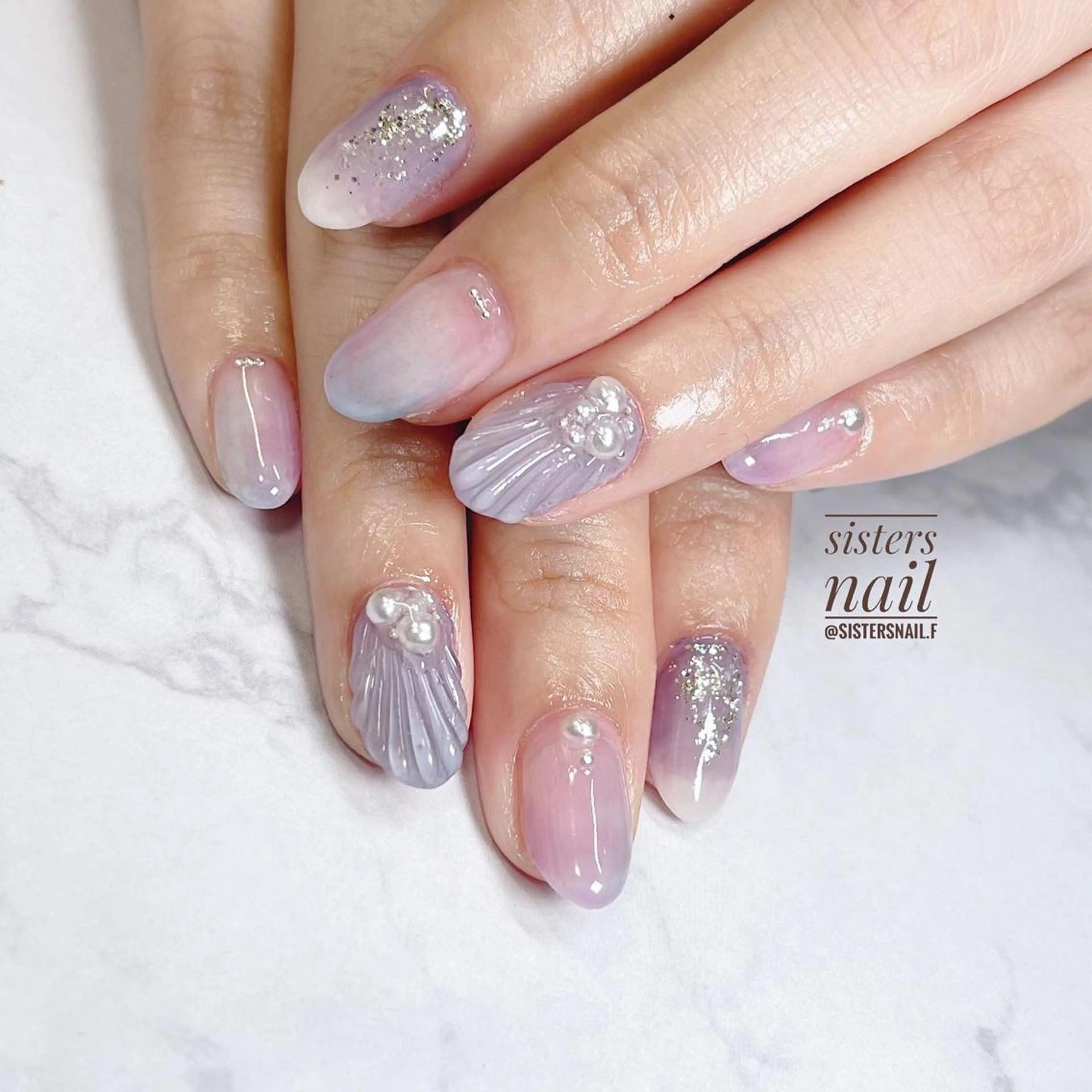 ネイル アートネイル ニュアンスネイル パステルネイル ぷっくりネイル 夏ネイル sisters nail.fのネイルデザイン