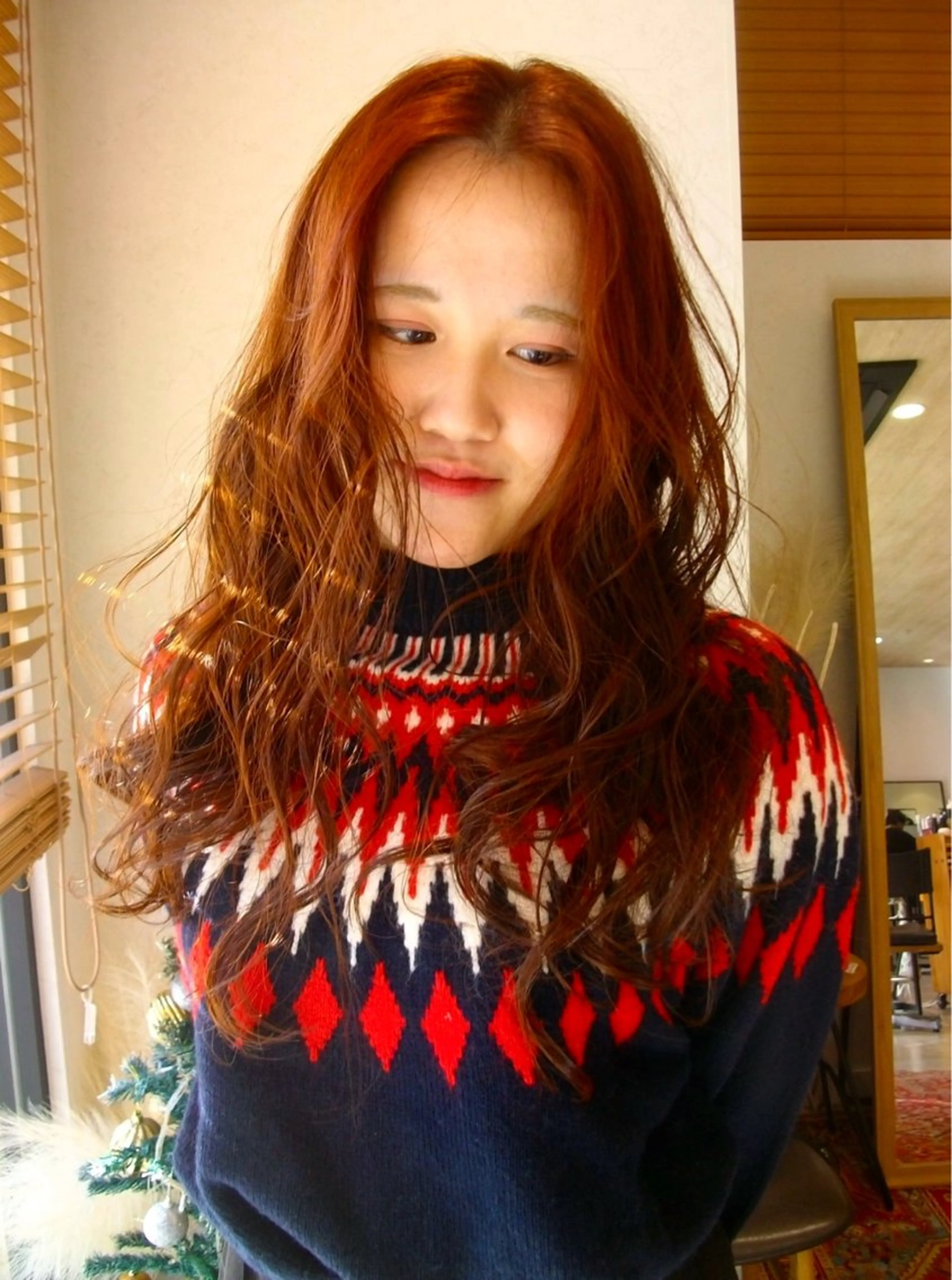 ロング カラー ブラウンカラー オレンジ オレンジブラウン カット ヘアカラー トリートメント 似合わせカラー/ 海外風/nanamiのヘアスタイル