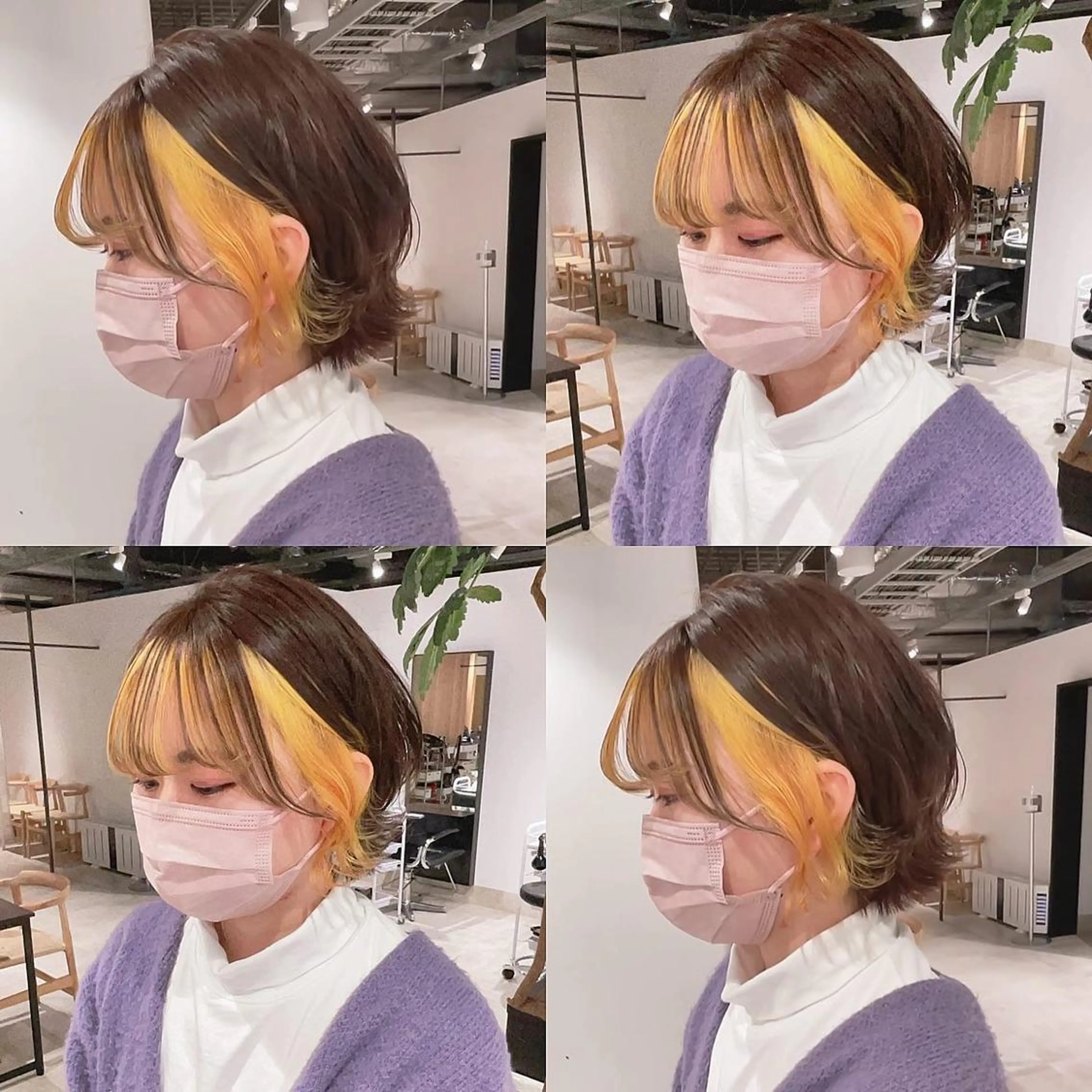 ショート カラー インナーカラー ヘアカラー トリートメント 渋谷:インナーカラー ／🍒エリカ🍒のヘアスタイル