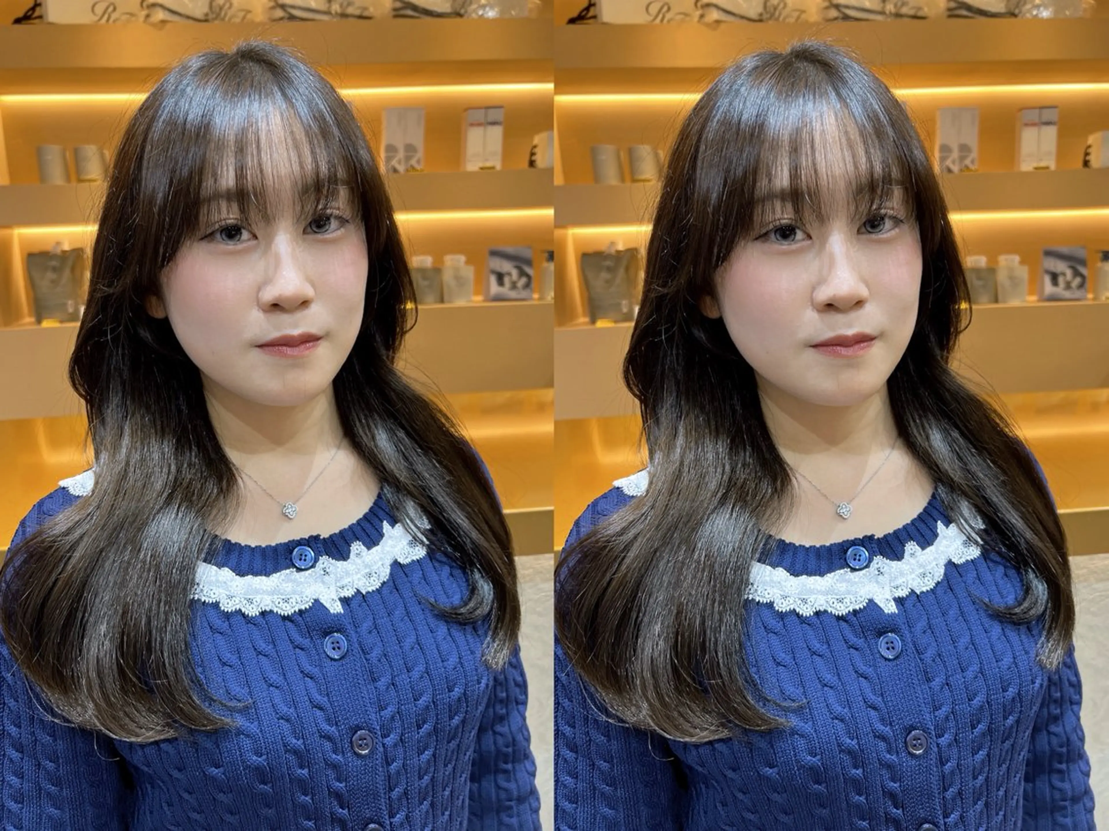 ミディアム カラー 透明感カラー 髪質改善 トリートメント カット ヘアカラー トリートメント 💕韓国レイヤー× 髪質改善　宮内諒のヘアスタイル