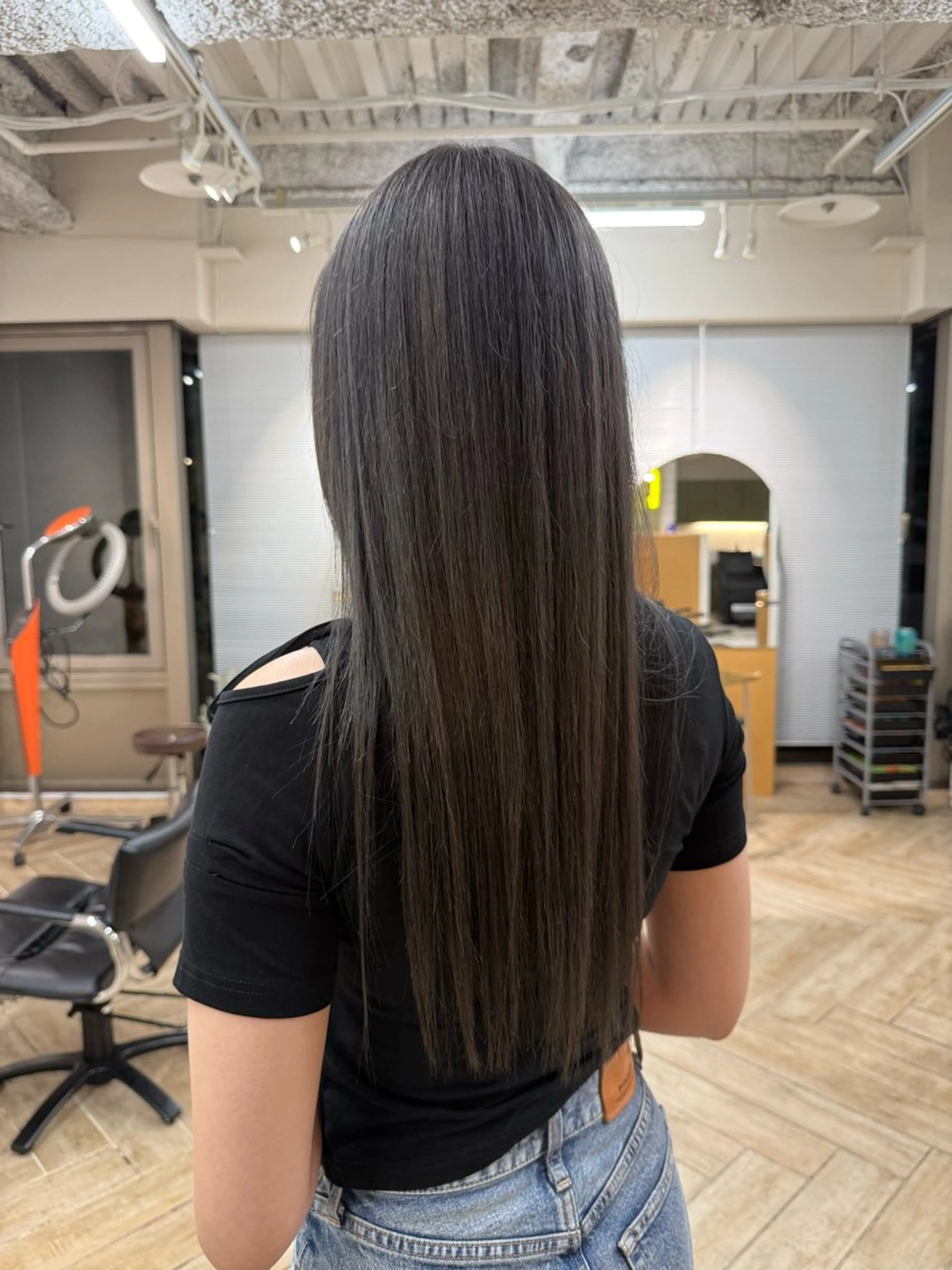 ロング ヘアカラー トリートメント 新潟/万代/レイヤー 韓国風/明間未来のヘアスタイル