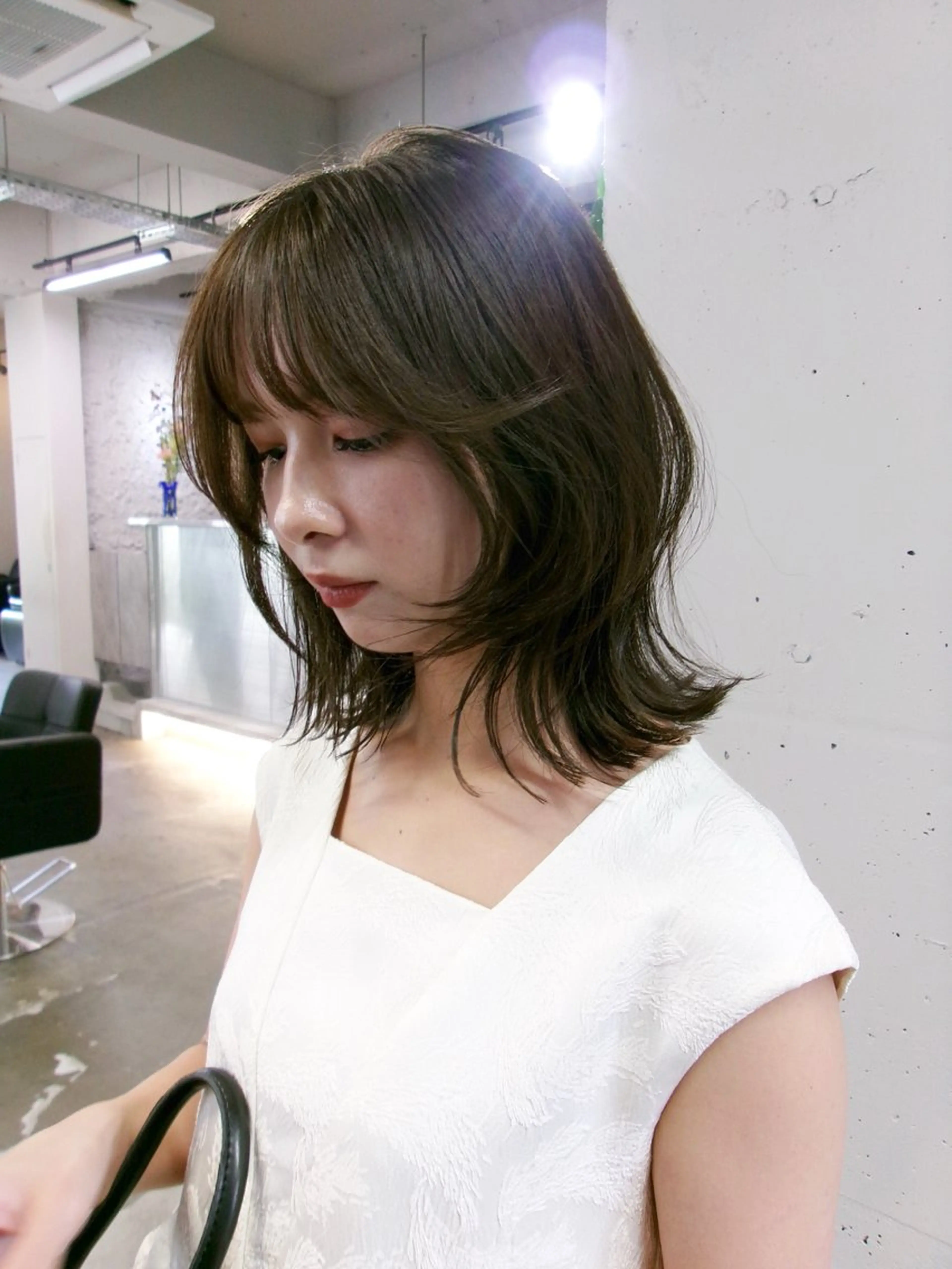 ミディアム カット ヘアカラー ハッシュカット🎀 レイヤーカットのヘアスタイル