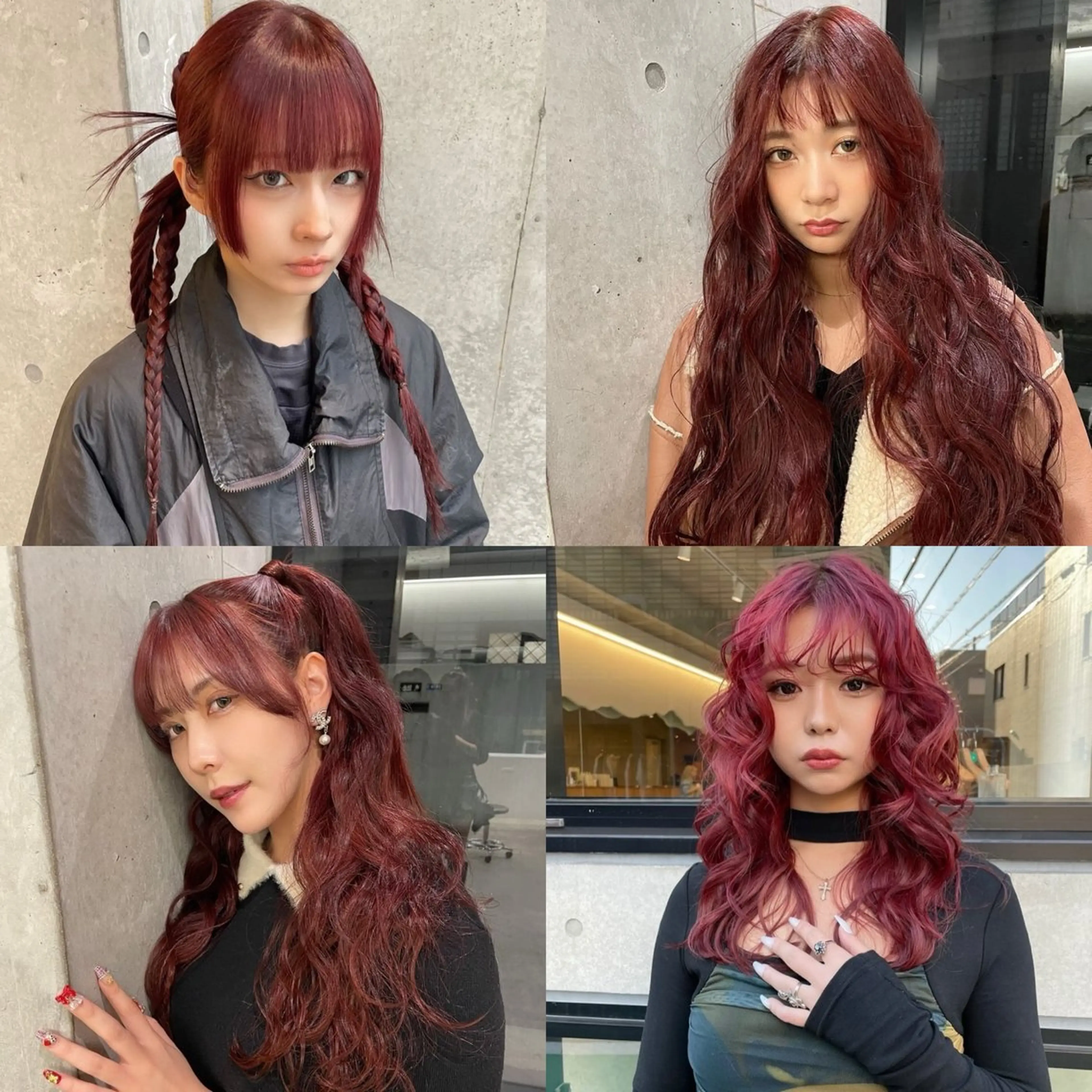 ブリーチ無しダブルカラー🛼+顔まわりカット(顔周りレイヤー・姫カット)(赤カラー・オリーブカラー・透明感カラー)の写真