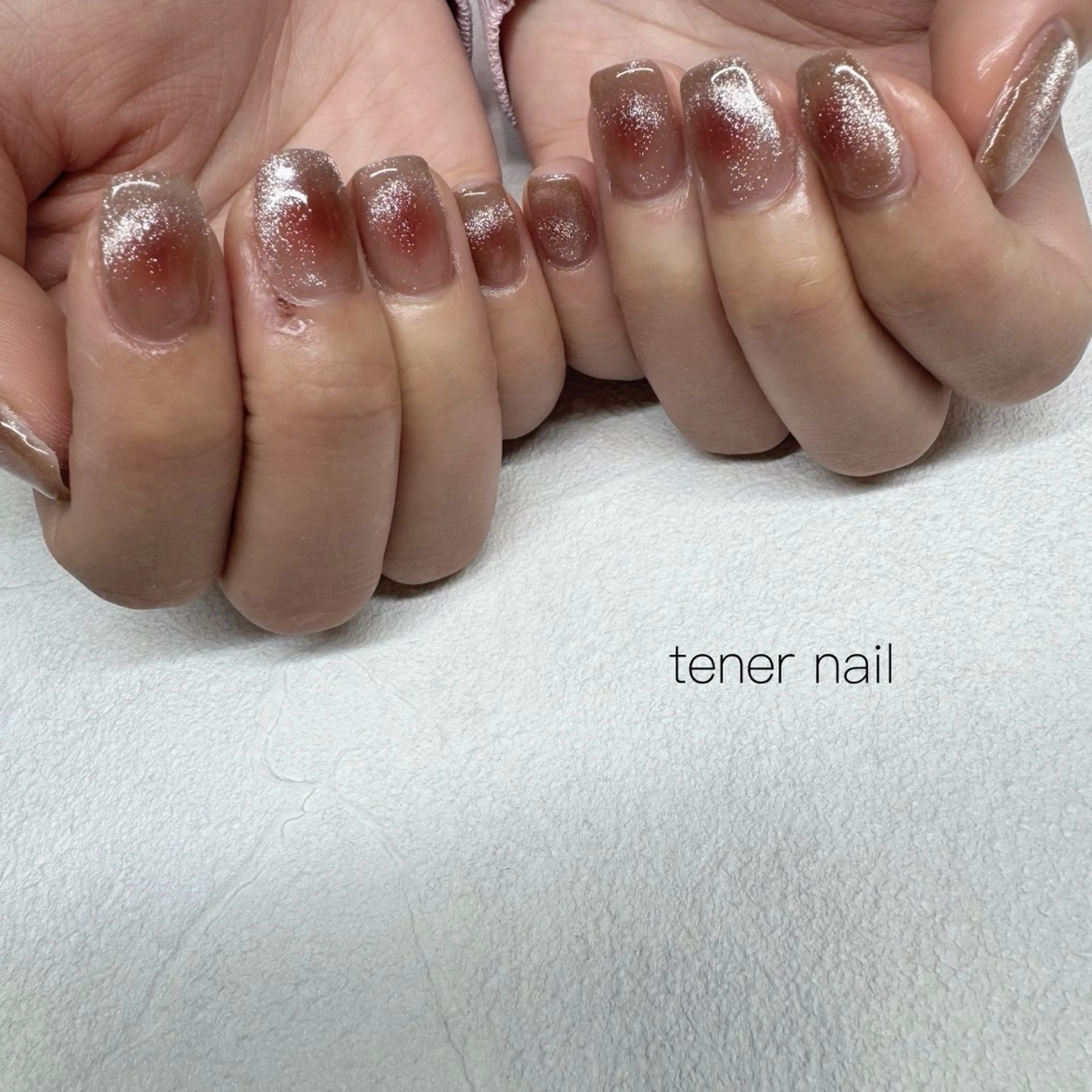 ネイル ブラウン チークネイル ハンドネイル テネルネイル tener nailのネイルデザイン
