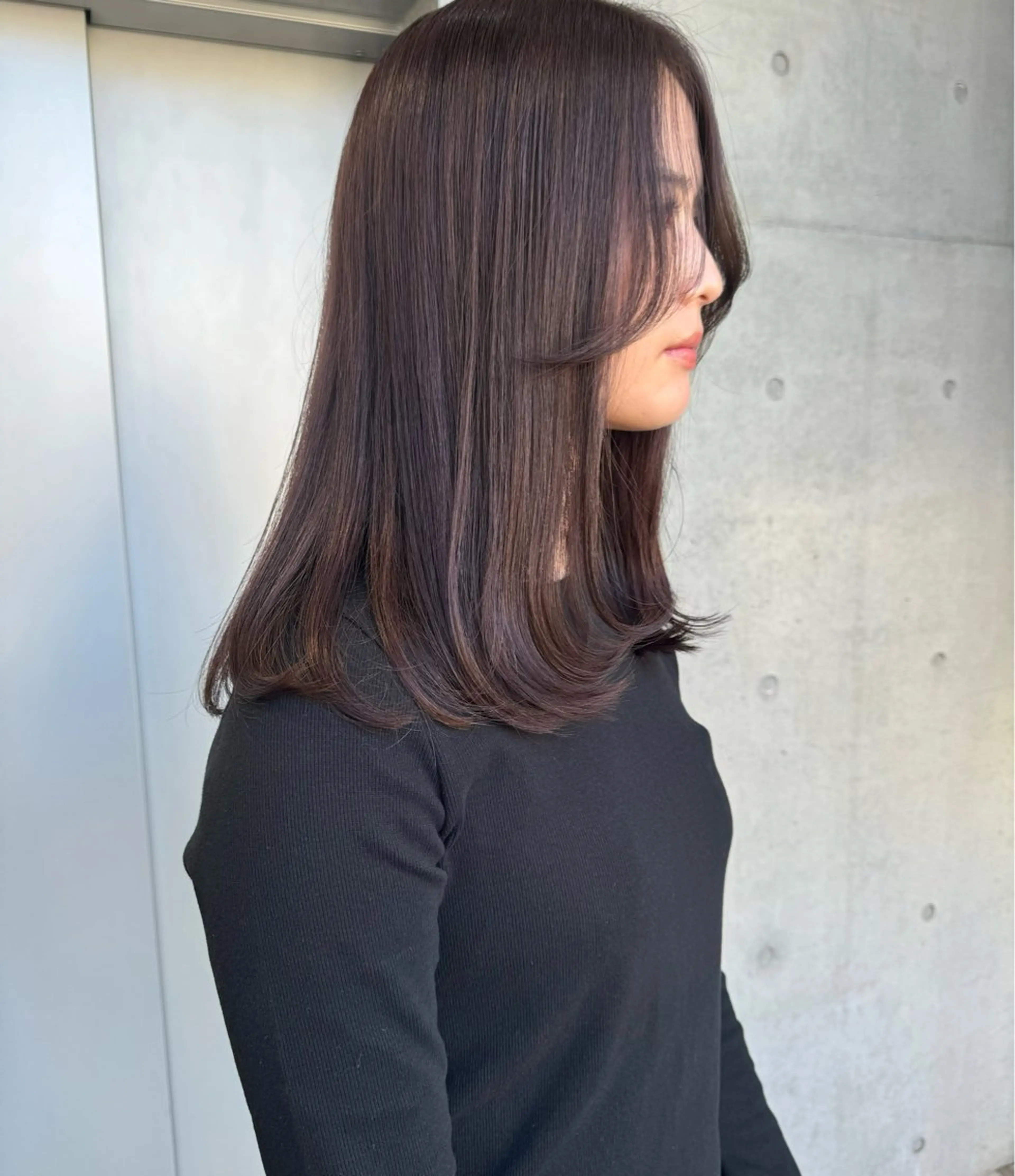 セミロング カラー パーマ ヘアアレンジ 透明感/オリーブ/ グレージュ/YUKAのヘアスタイル
