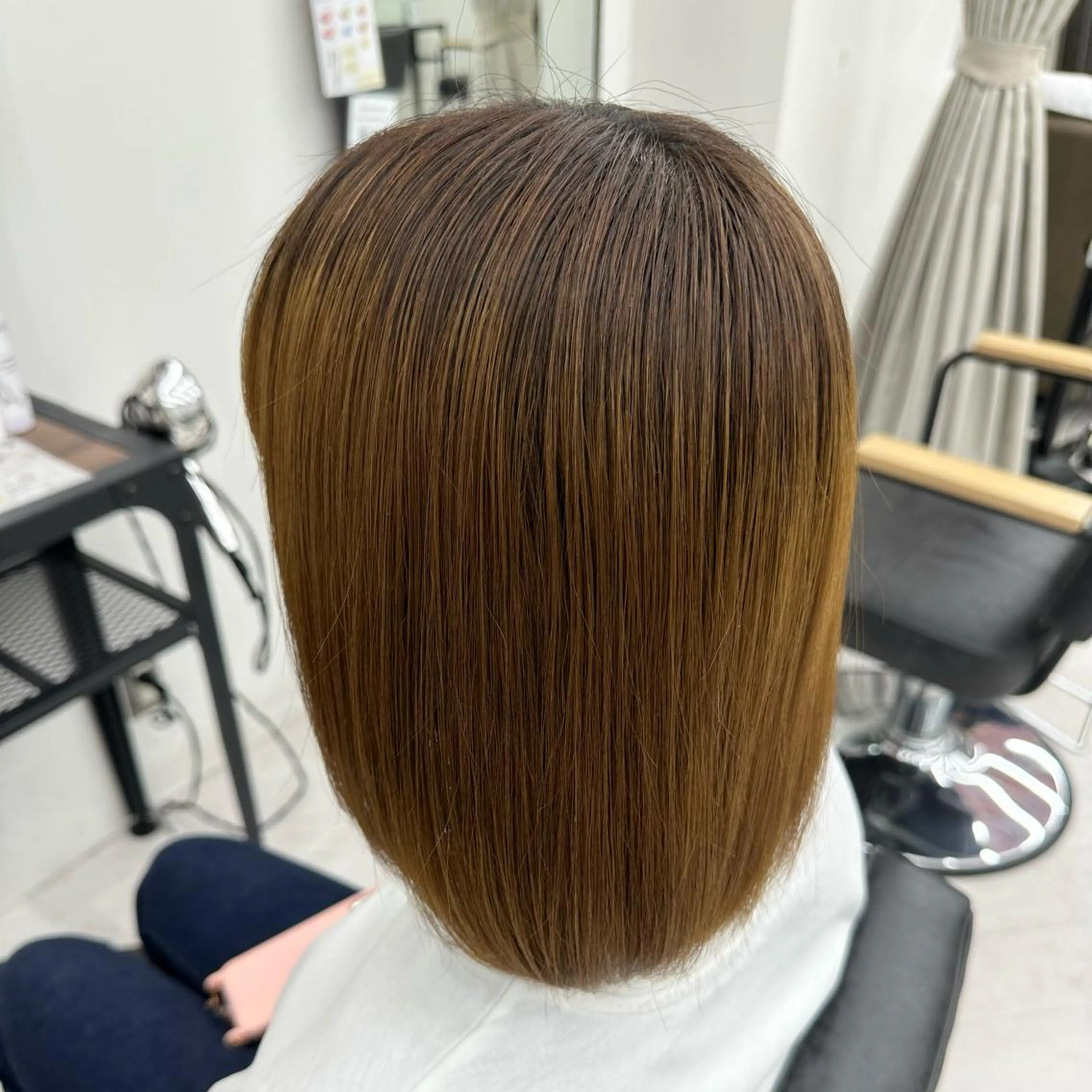 ミディアム カラー パーマ ヘアアレンジ メンズ キッズ ネイル マツエク・マツパ アイブロウ トリートメント mona/ ストレートスタイル✨のヘアスタイル