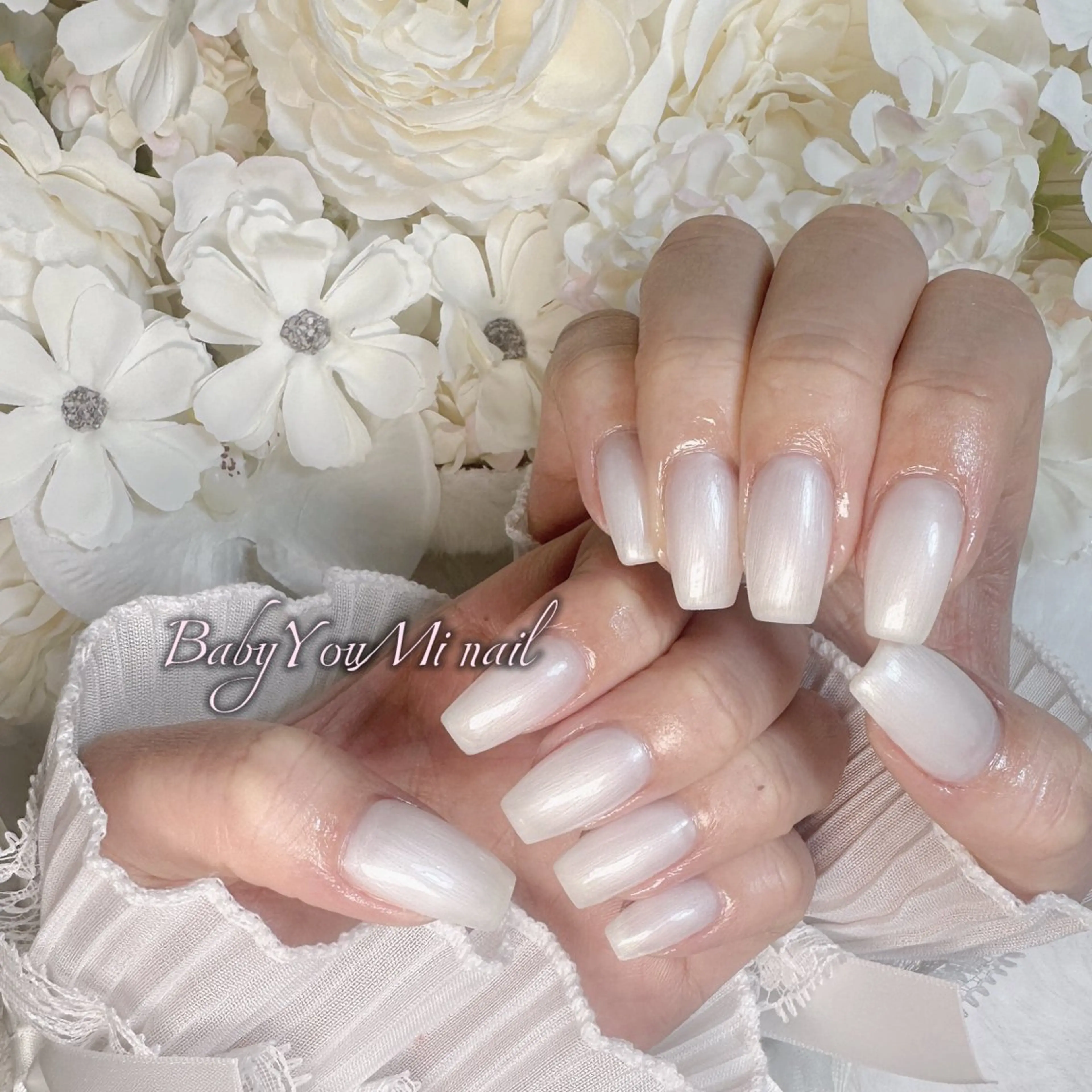 ネイル オーロラネイル 成人式 フットネイル フレンチネイル ジェルネイル ハンドネイル BabyYouMi nailのネイルデザイン