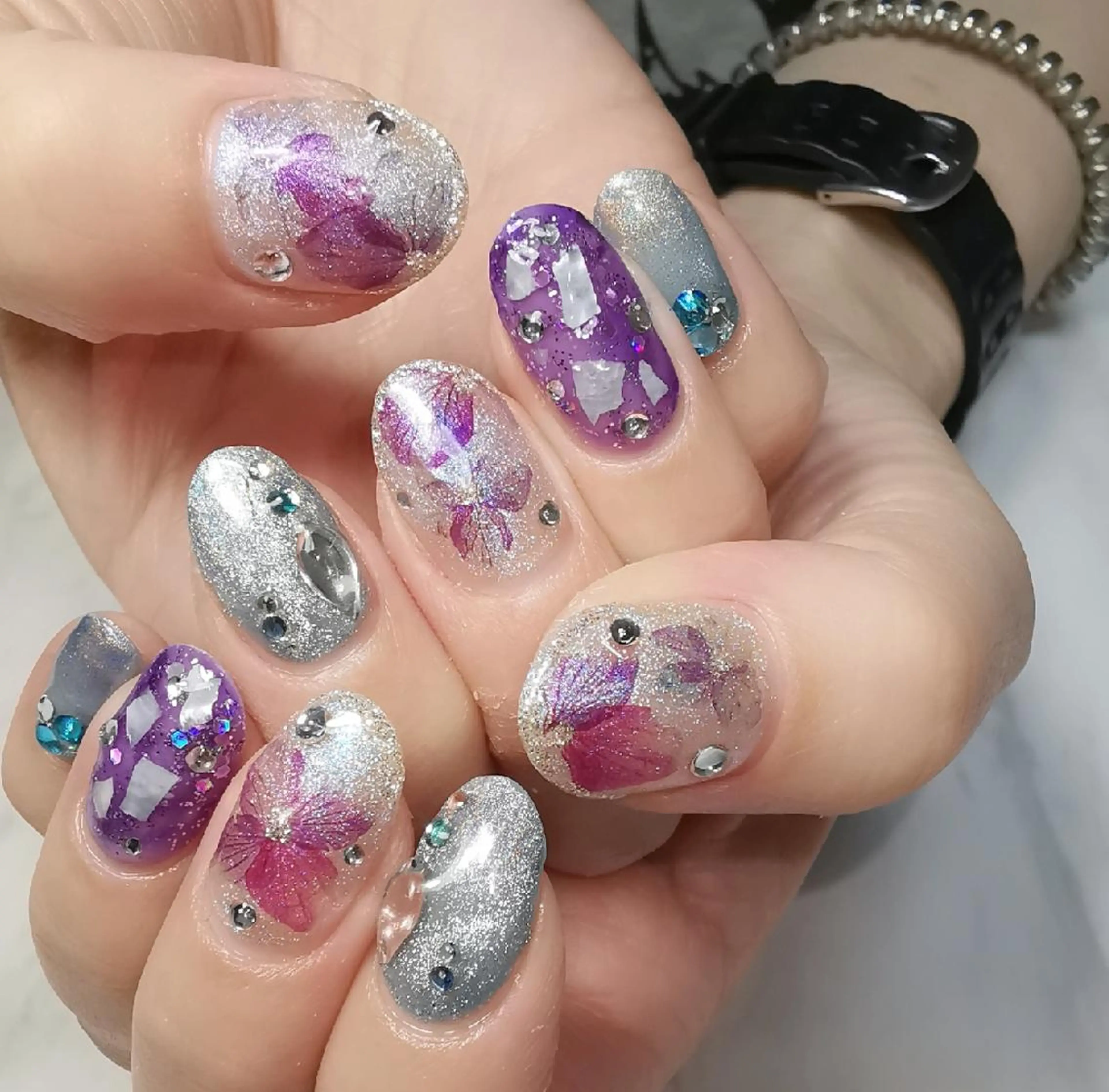 ネイル フレンチネイル ラメ(グリッター) ハンドネイル reve あやののネイルデザイン