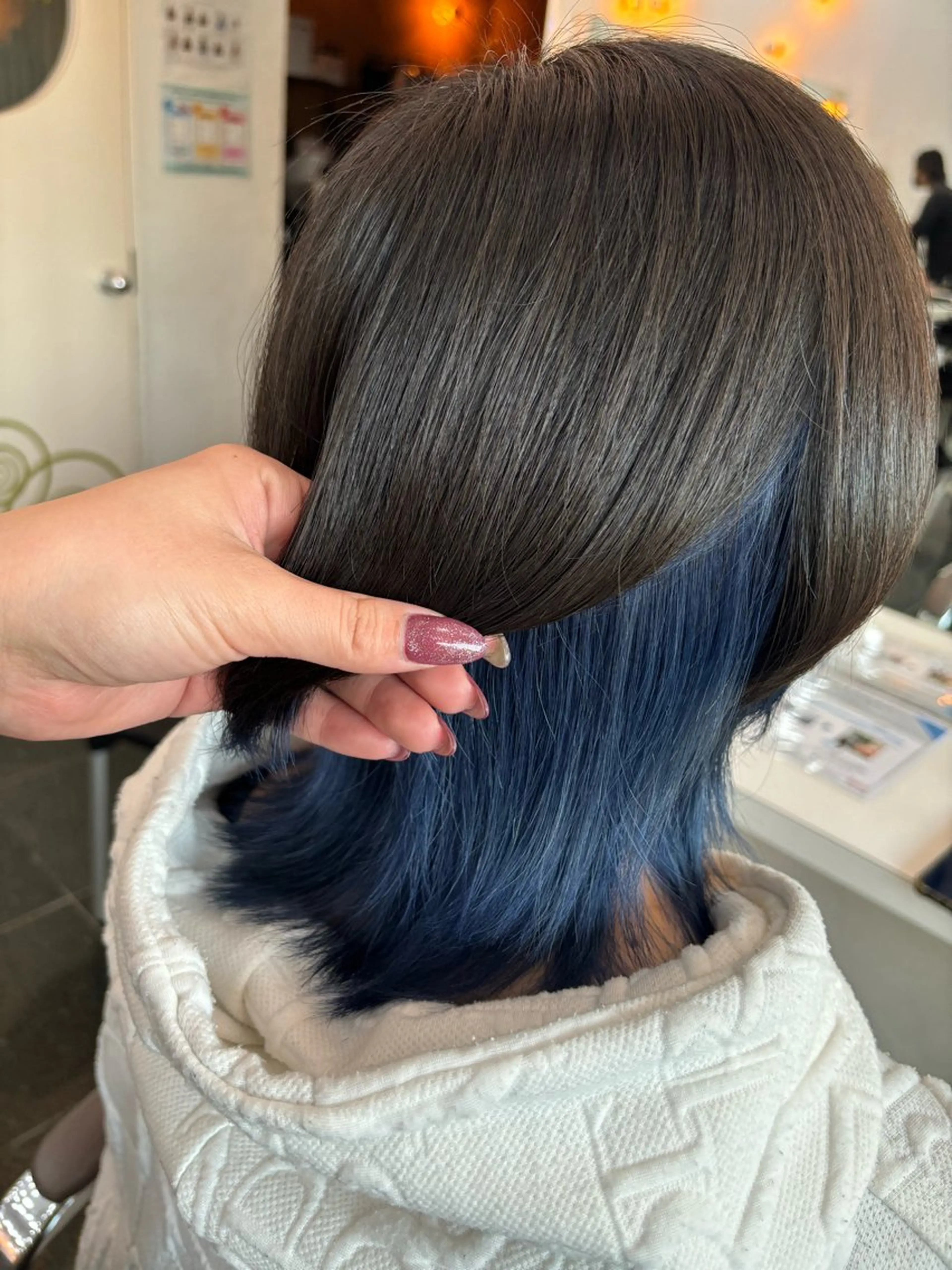 ミディアム カラー アッシュ ブルーカラー ブルーアッシュ 透明感カラー インナーカラー ヘアカラー 髪質改善カラー｜ Yukino🫧のヘアスタイル