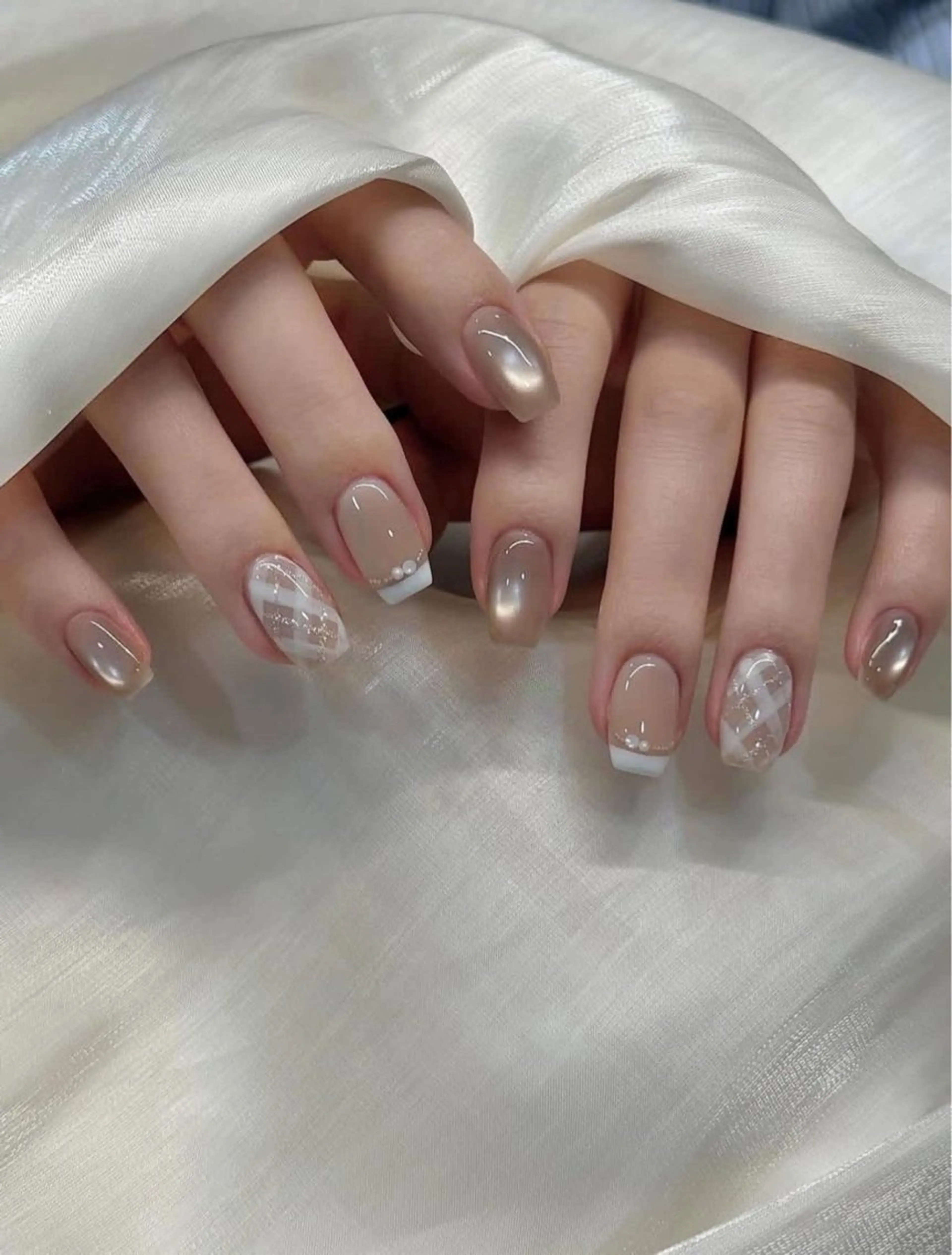 ネイル 韓国ネイル 持ち込み ニュアンスネイル ネイルチップ 冬ネイル LISA ANA.CHUOのネイルデザイン