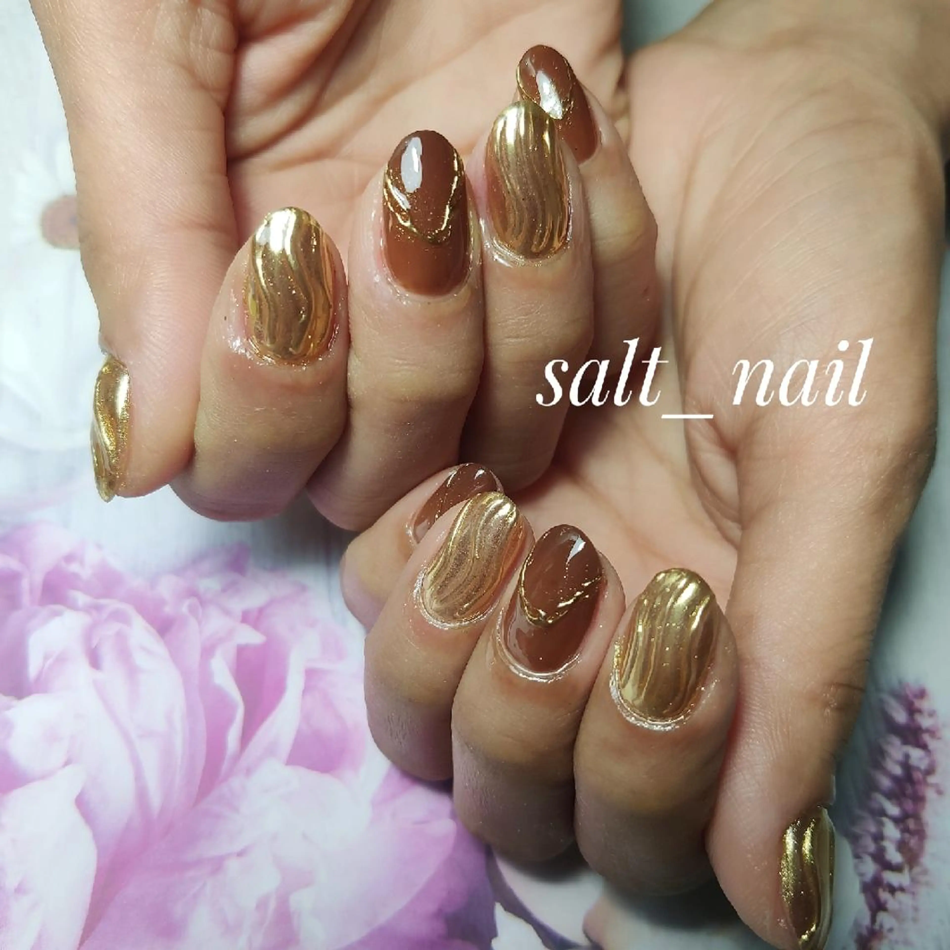 ネイル ミラーネイル ハンドネイル 個人サロン saltnailのネイルデザイン