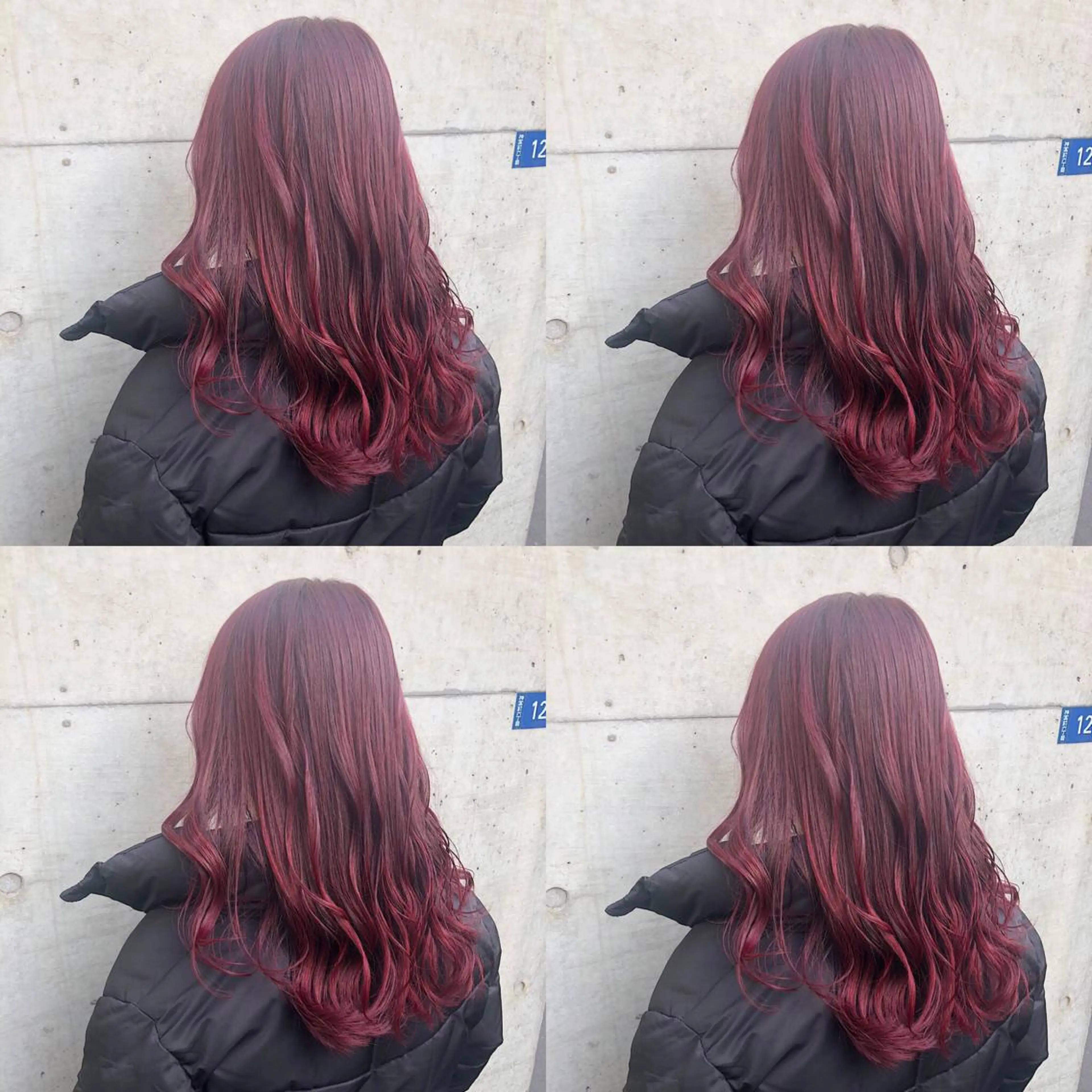 ロング カラー パーマ ヘアアレンジ メンズ キッズ ネイル マツエク・マツパ ボルドーカラー ボルドー メンズ人気NO,1 Genieジーニーのヘアスタイル