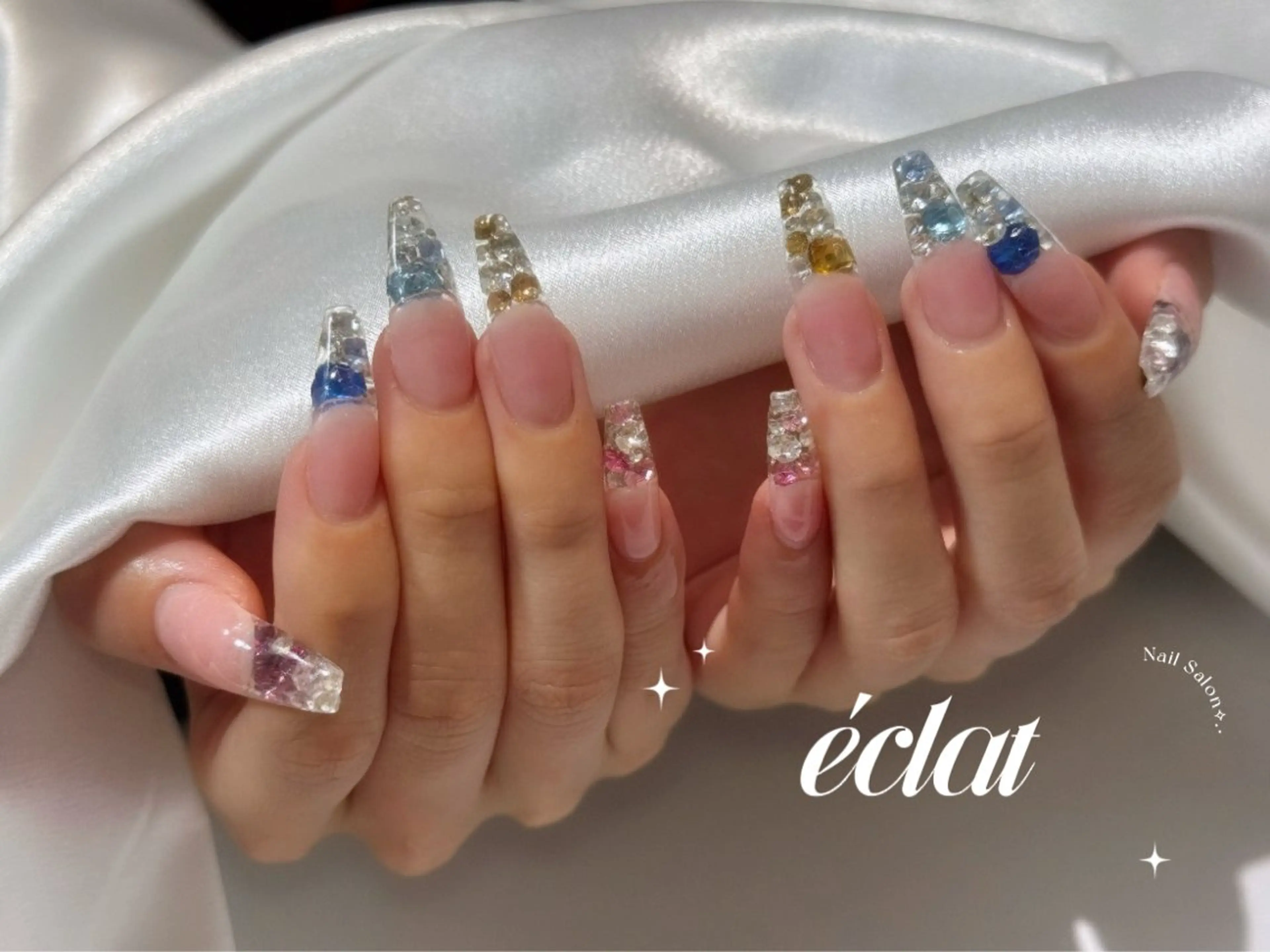 ネイル クリアネイル ハンドネイル éclat ⸝꙳.⋆ 栄｜矢場町のネイルデザイン