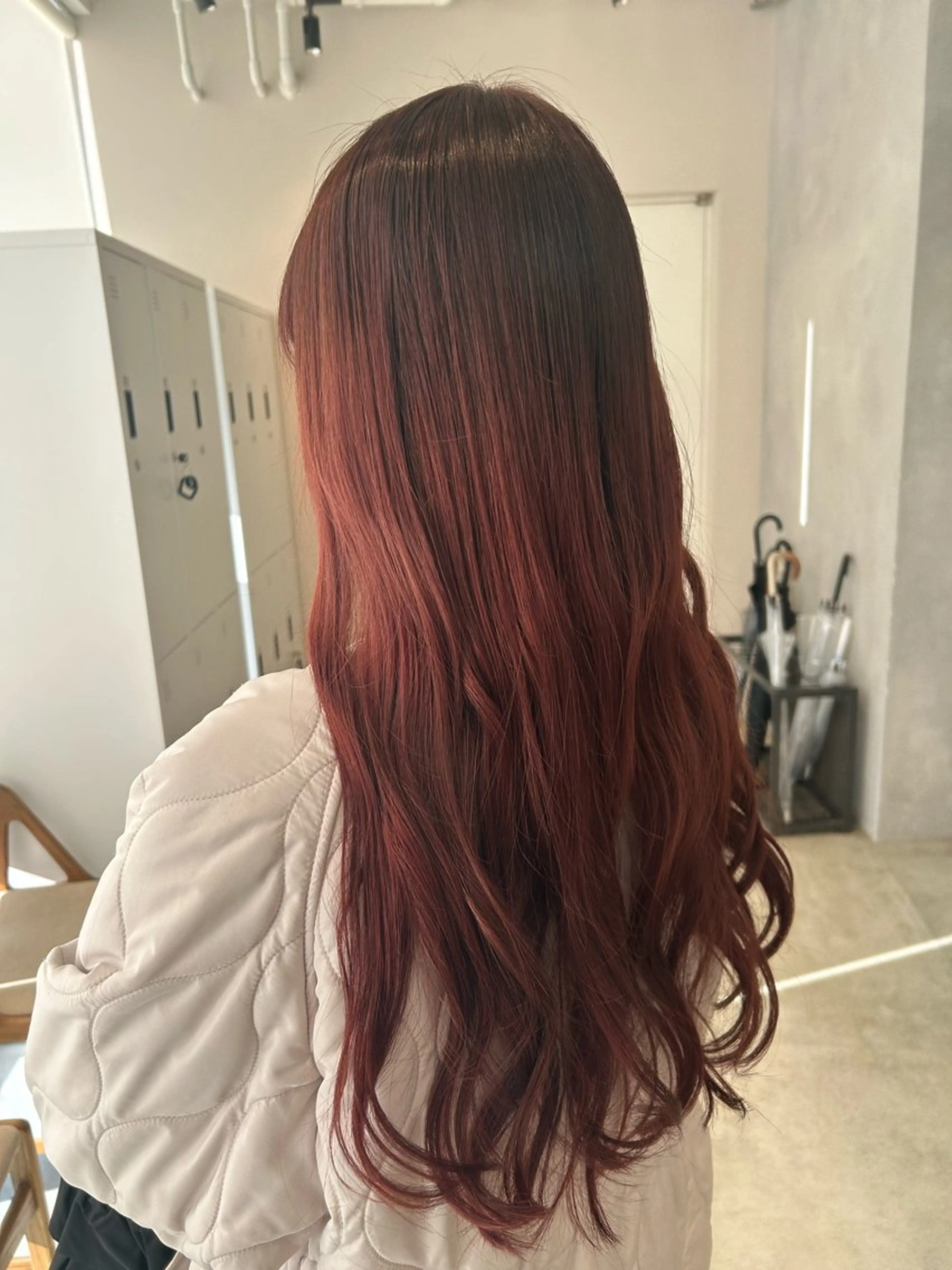 ロング カラー ベージュカラー ケアカラー カシス カシスベージュ 透明感カラー カット ヘアカラー ピンク/ベージュ /似合わせ/田島百華のヘアスタイル