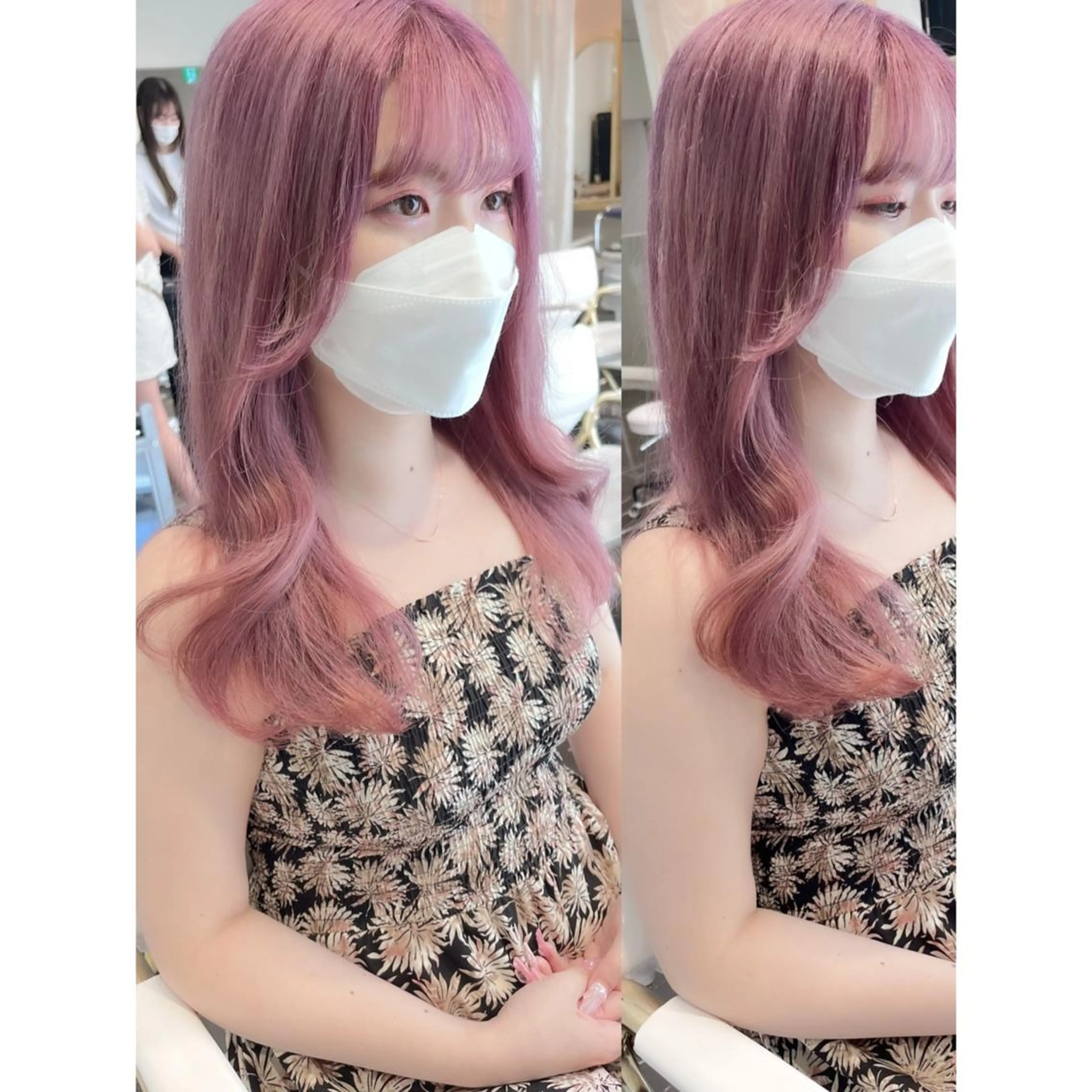 ロング カラー ブリーチ ピンクカラー ホワイトピンク ヘアカラー LOTTA CUCCI所属・miyu /トレンド カラー×艶髪のヘアスタイル