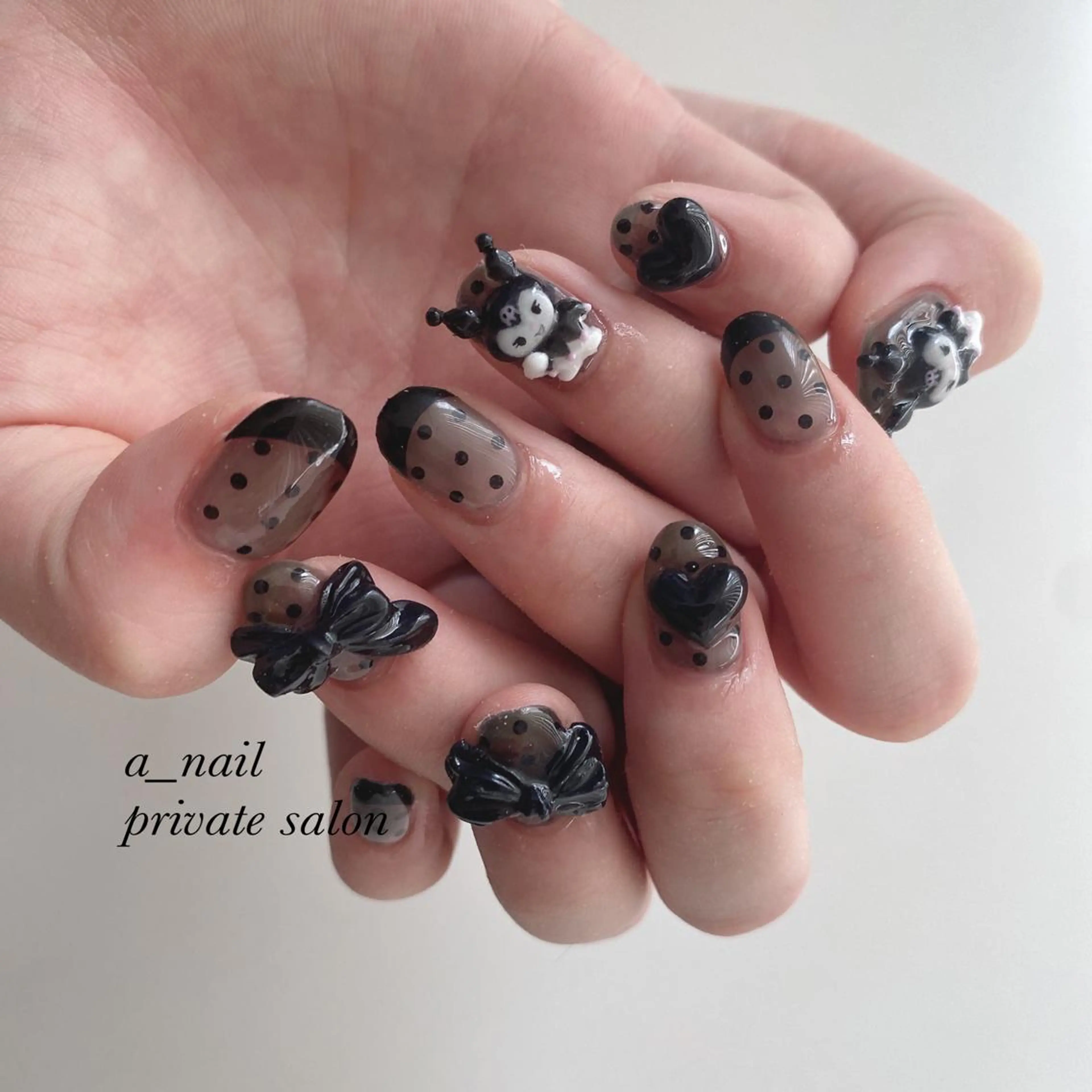 ネイル アニマル柄 フレンチネイル ジェルネイル 氷ネイル・うるうるネイル レース 菅 恵奈のネイルデザイン