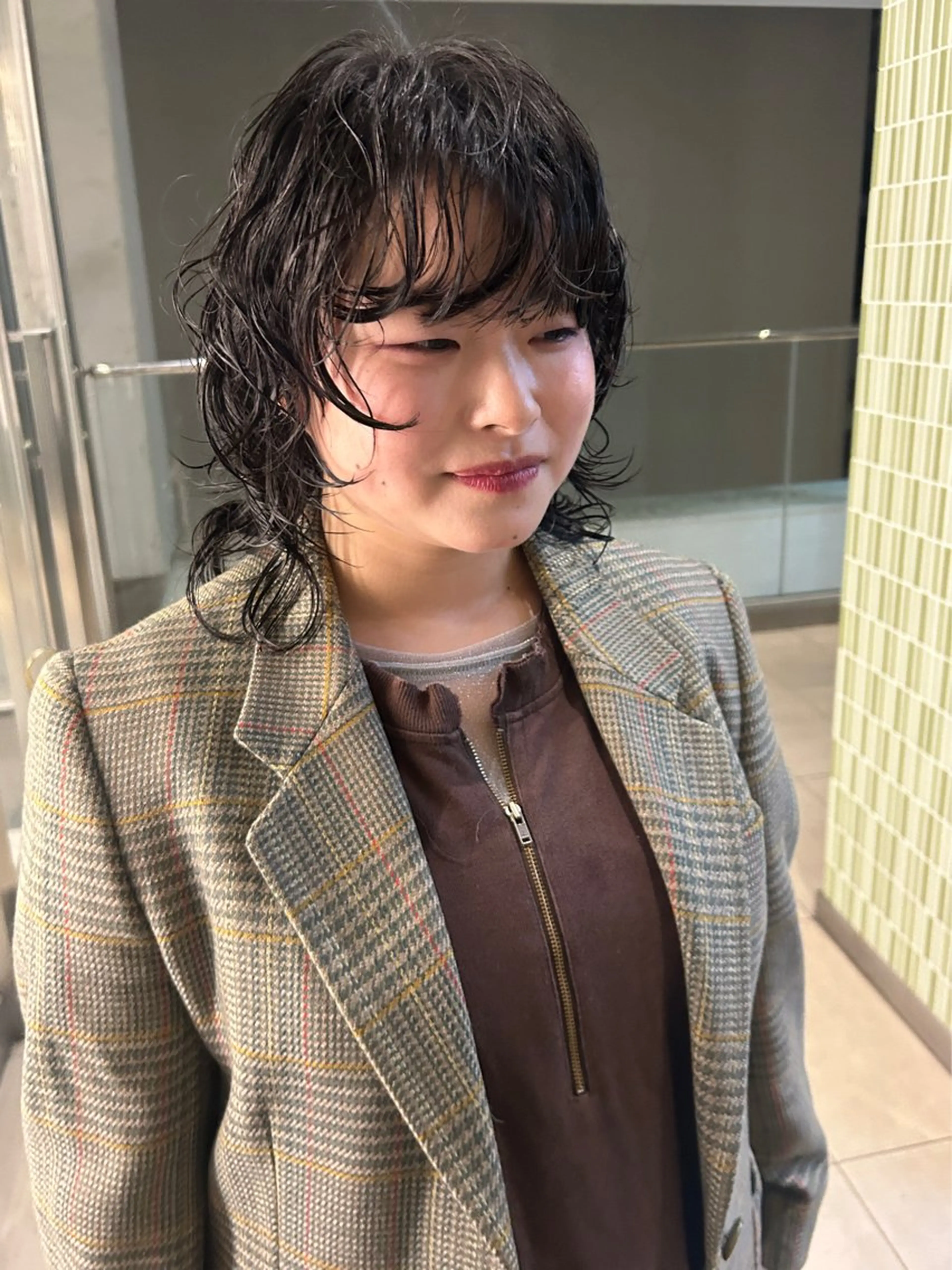 ミディアム パーマ ミディアムパーマ ウルフカット baLon.fem/ 澤田 奈々子のヘアスタイル