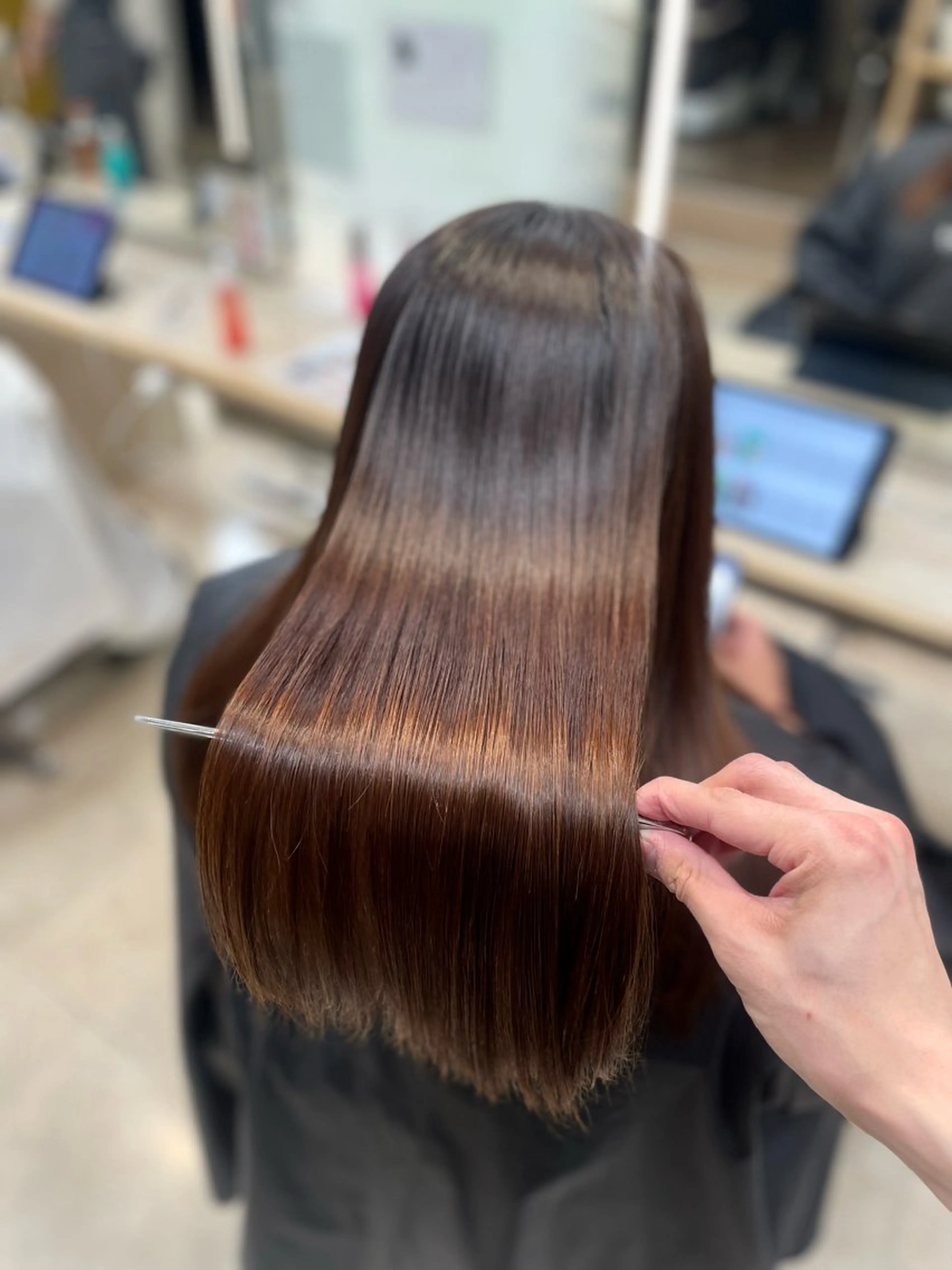 ロング シャドウパーマ／骨格 矯正カット　トモキのヘアスタイル