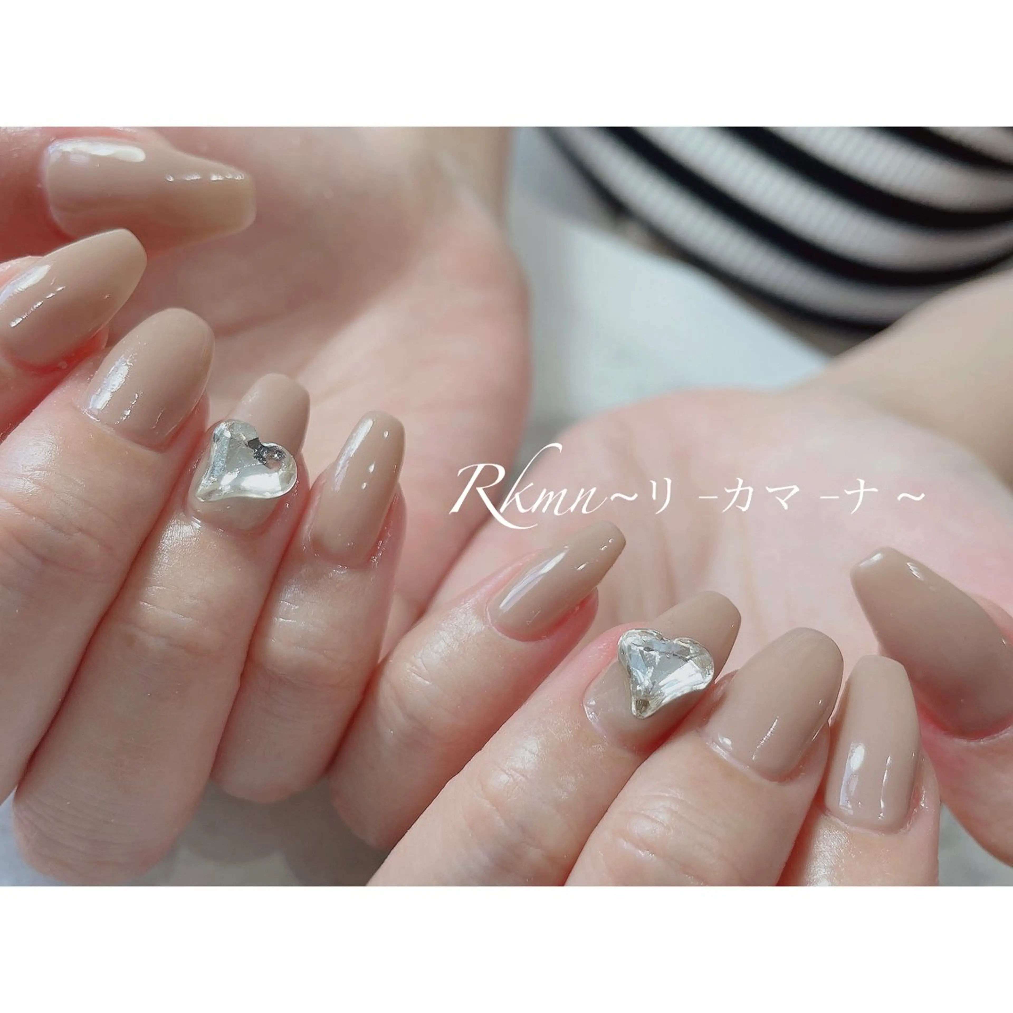 ネイル アートネイル ハート ワンカラーネイル シンプルネイル 春ネイル ハンドネイル フットネイル ハンドケア Rkmn ~リ-カマ-ナ~のネイルデザイン