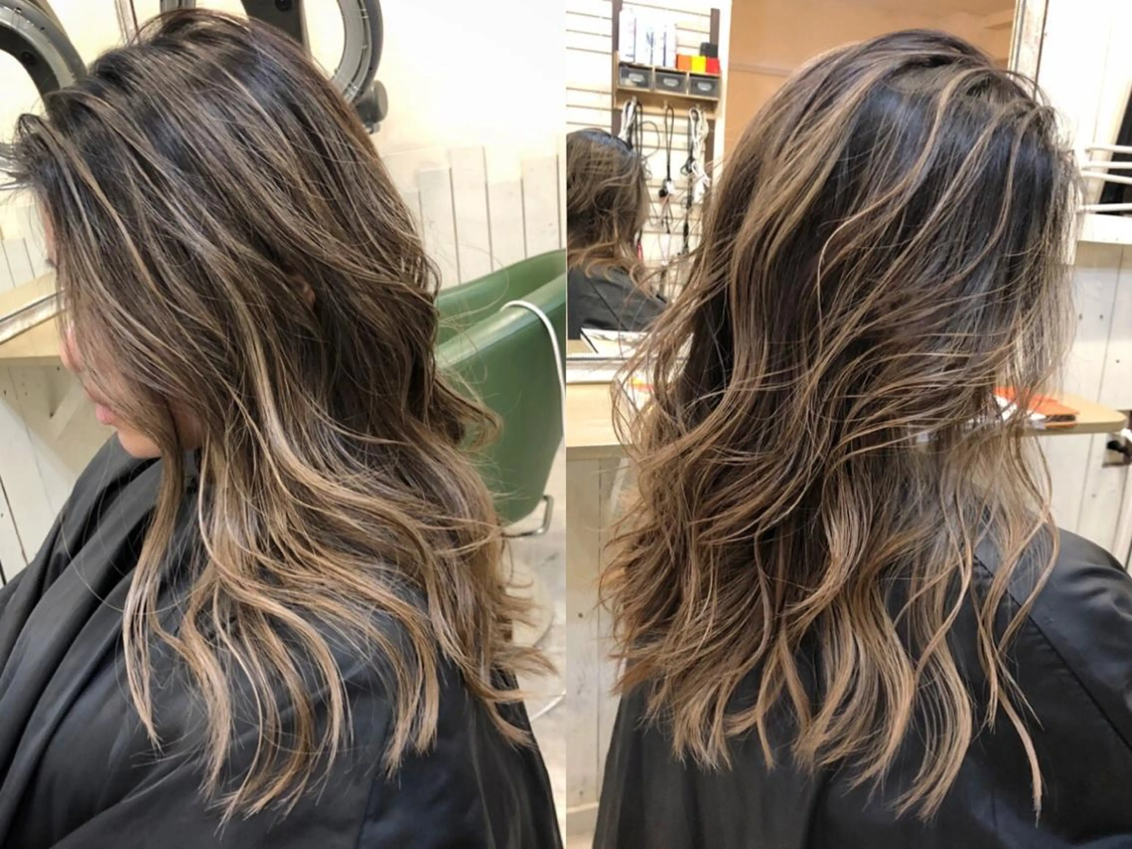 セミロング カット ヘアカラー 韓国レイヤー外国人風 透明感カラー髪質改善のヘアスタイル