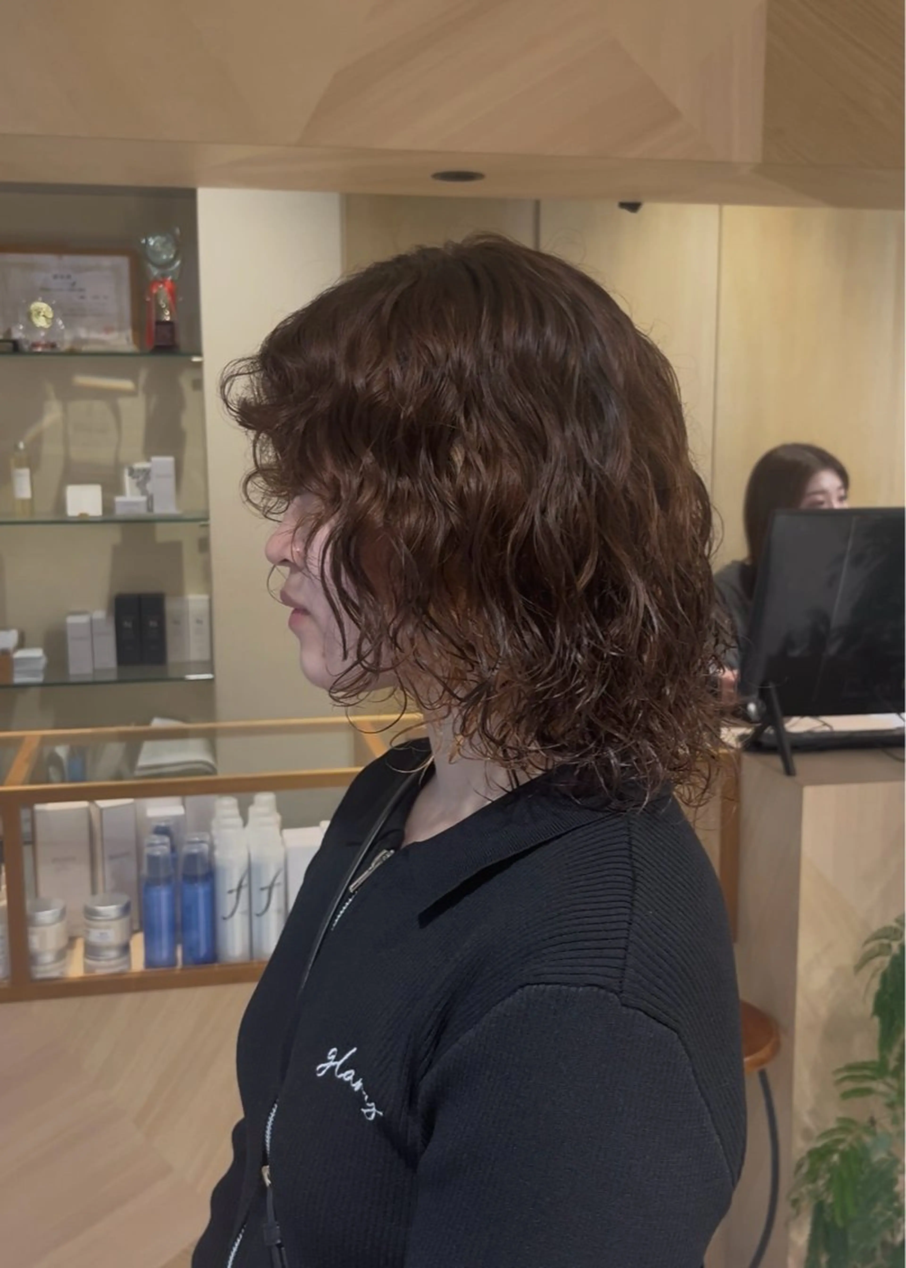 ミディアム パーマ ミディアムパーマ カット パーマ 山口 陸のヘアスタイル