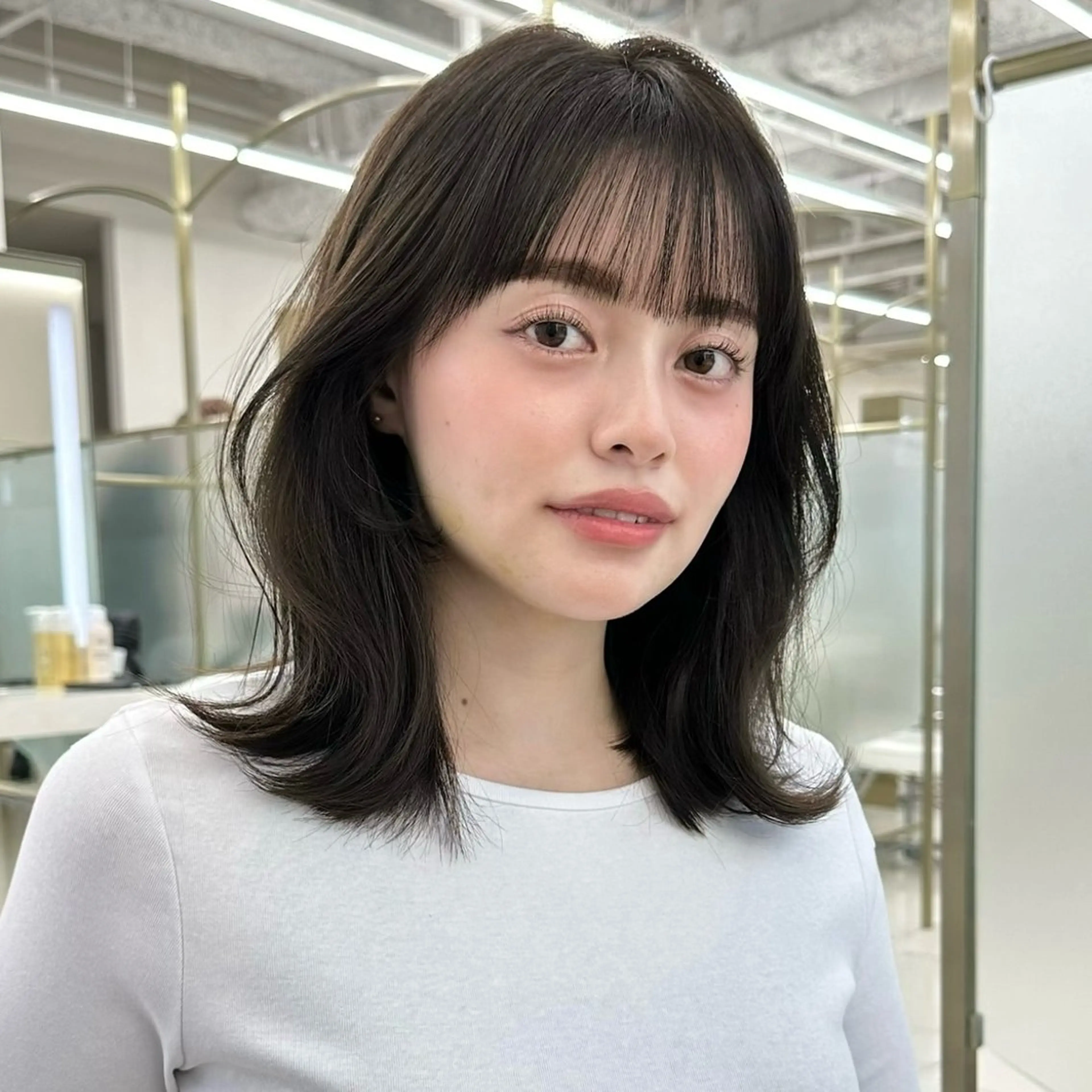 ミディアム カラー 🫧ボブカットモデル 韓国透明感カラー🫧のヘアスタイル