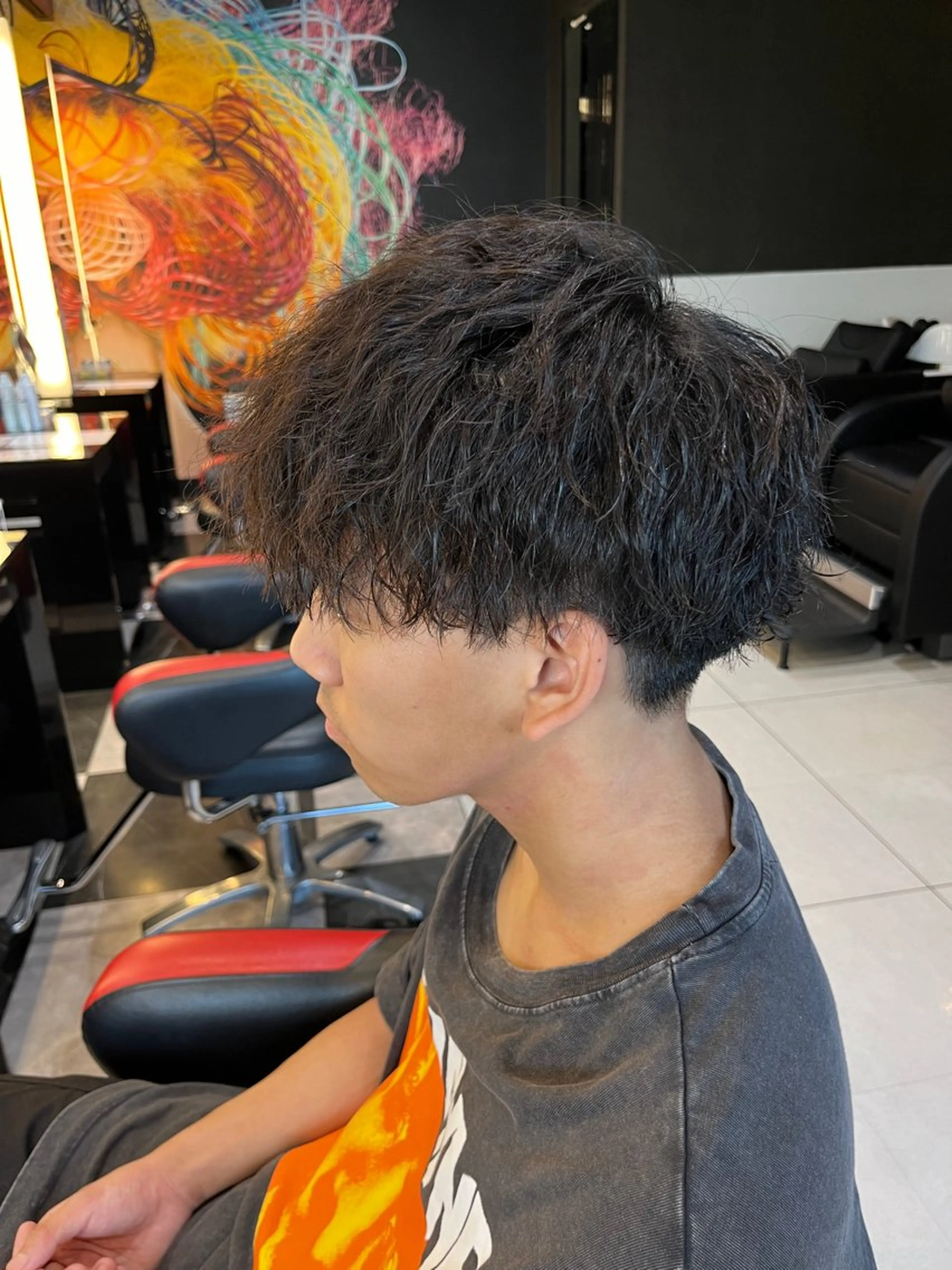 パーマ メンズ ボブパーマ/レイヤー カット/KINAMIのヘアスタイル