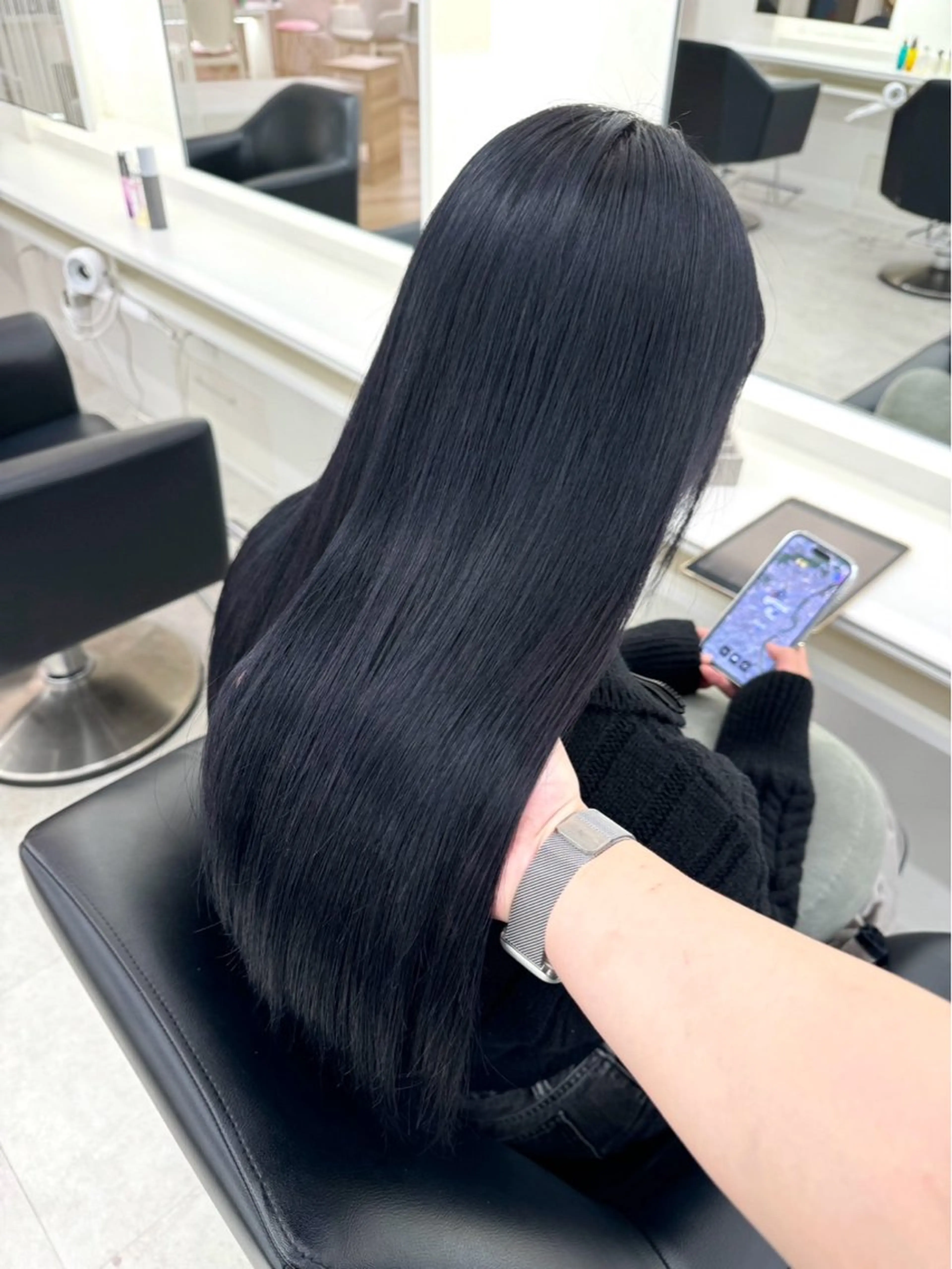 ロング カラー ヘアカラー トリートメント Parve Mix 森 美遥🇰🇷🩶のヘアスタイル