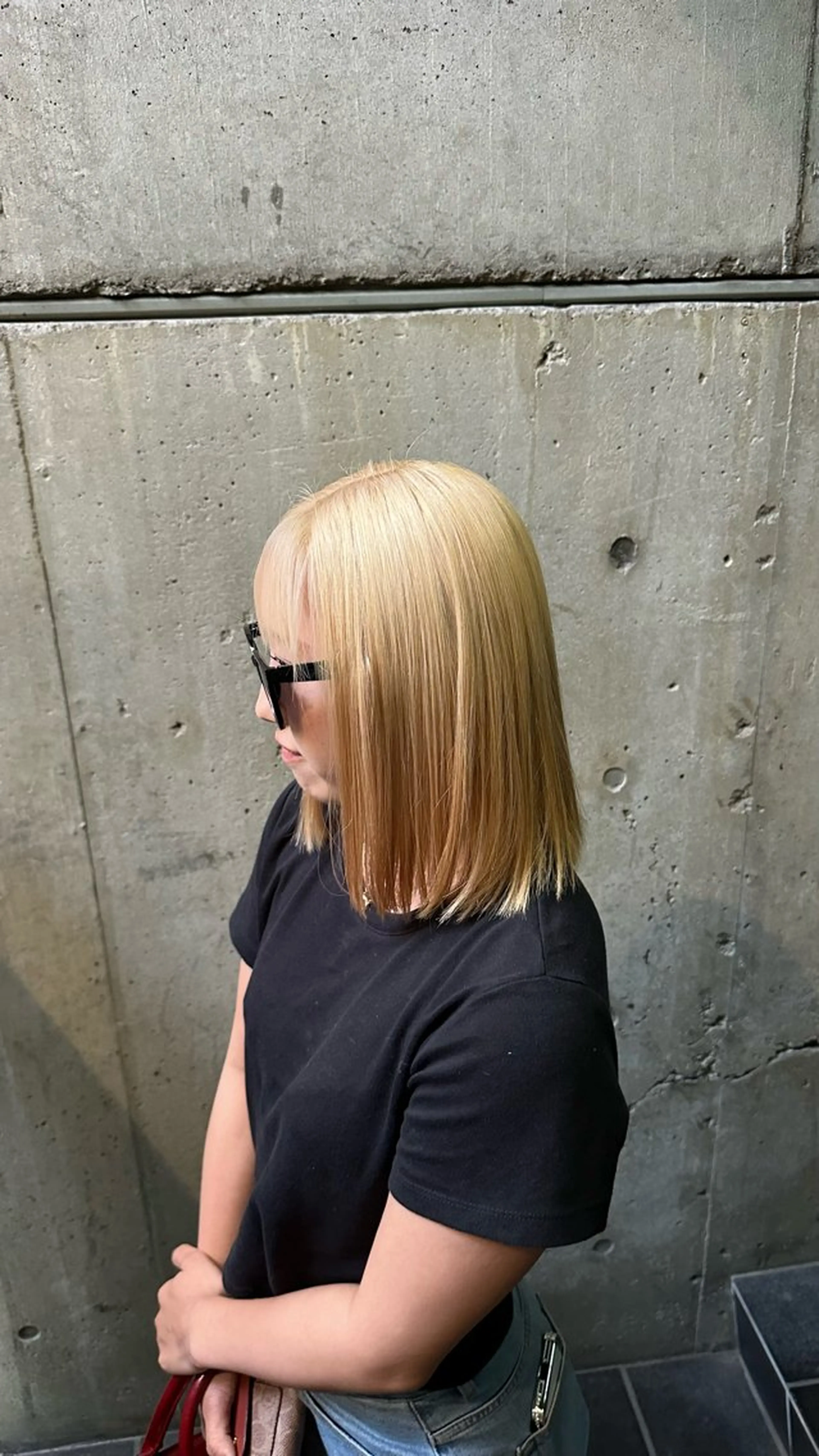 ミディアム カラー ブロンド 五十嵐 圭音のヘアスタイル
