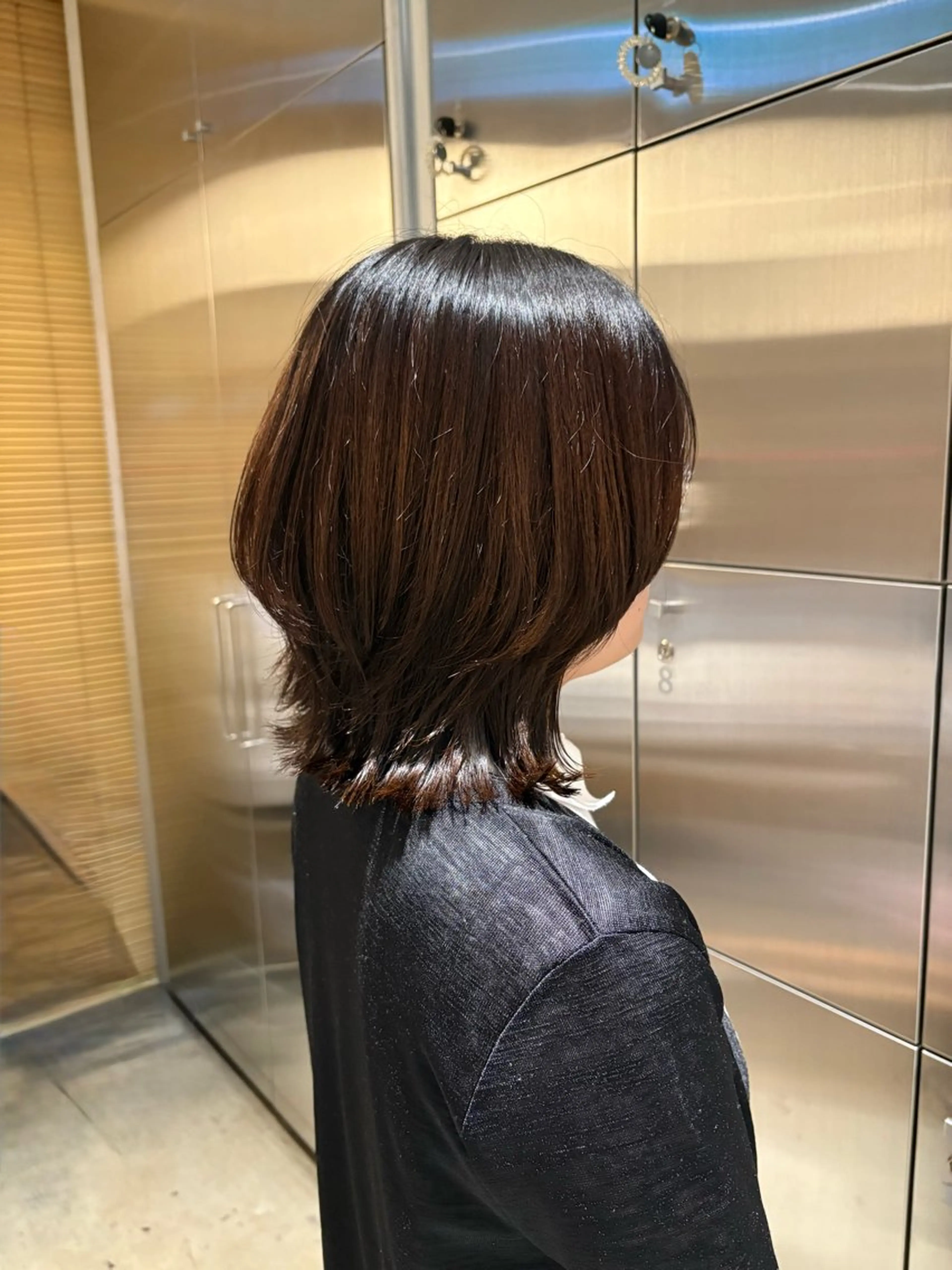 ミディアム ボブ くびれヘア ウルフカット 樋口 花穂のヘアスタイル