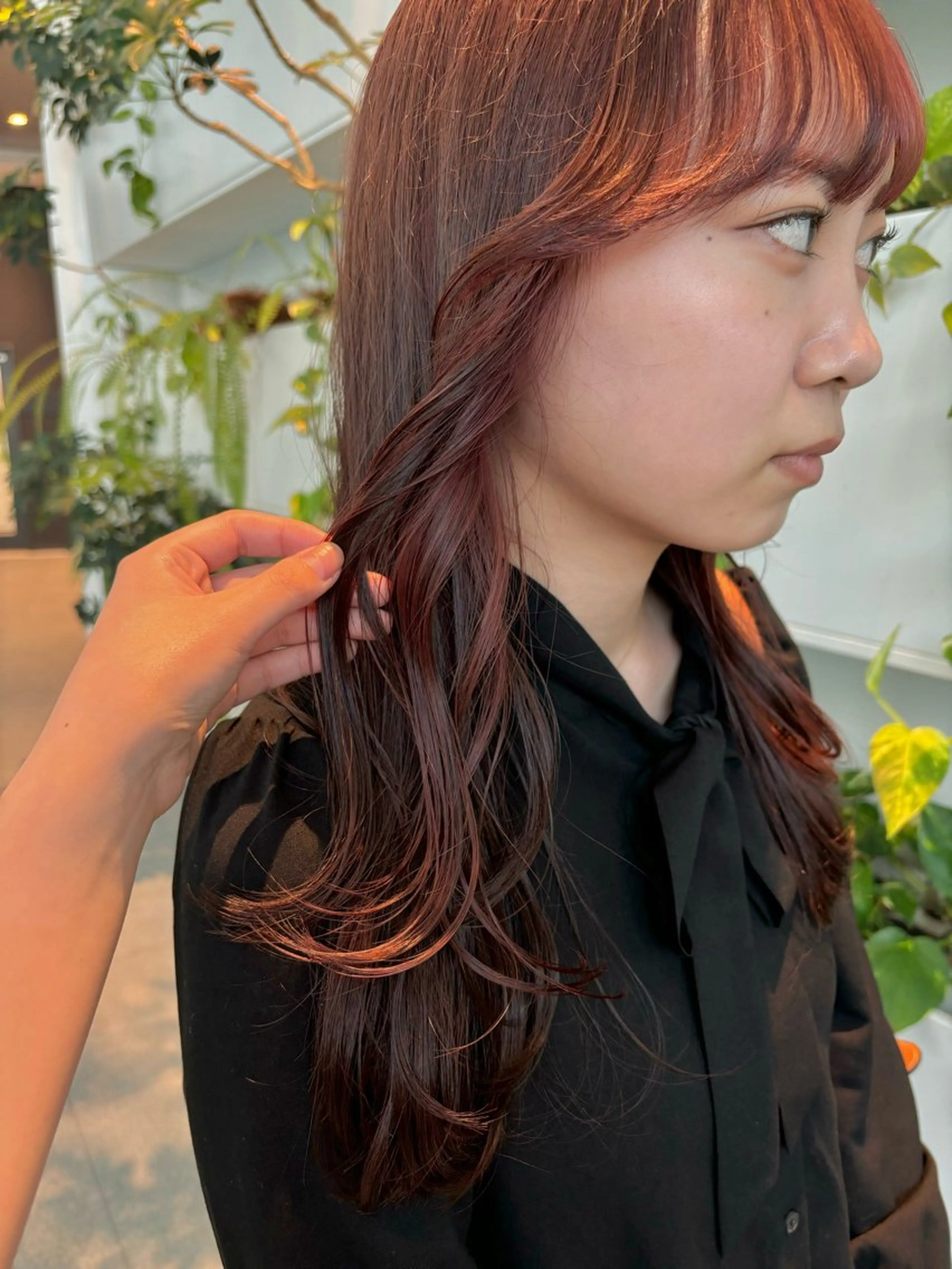 ロング カラー ミストバング ベージュカラー  フェイスフレーミング ピンクカラー ピンクベージュ くさかみさき🌼暖色 /耳つぼ/オタク🌼のヘアスタイル