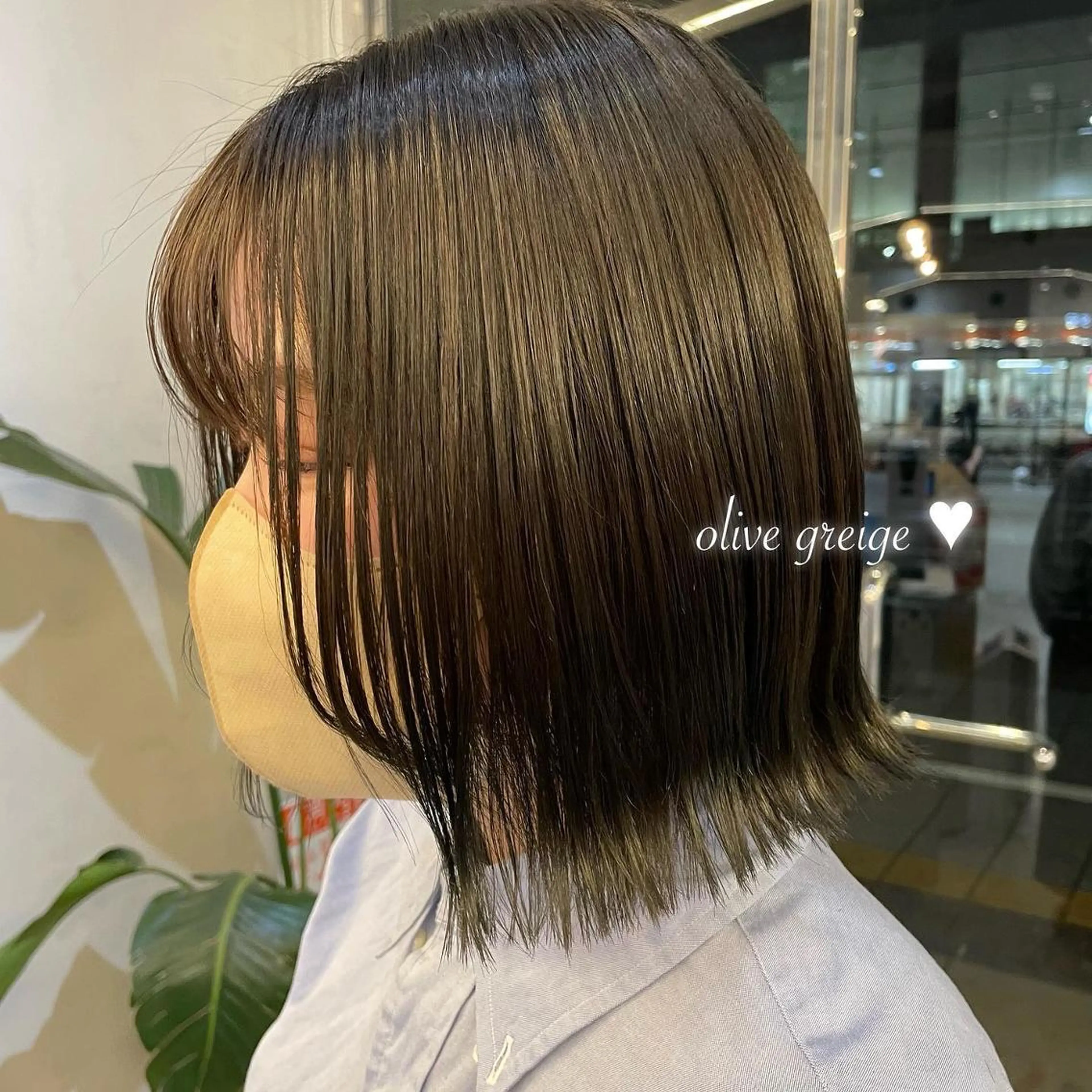 カラー ヘアアレンジ ブリーチ 透明感カラー グレージュ ブリーチなしカラー オリーブグレージュ 𝙢𝙞𝙮𝙪🎀 girly hairのヘアスタイル