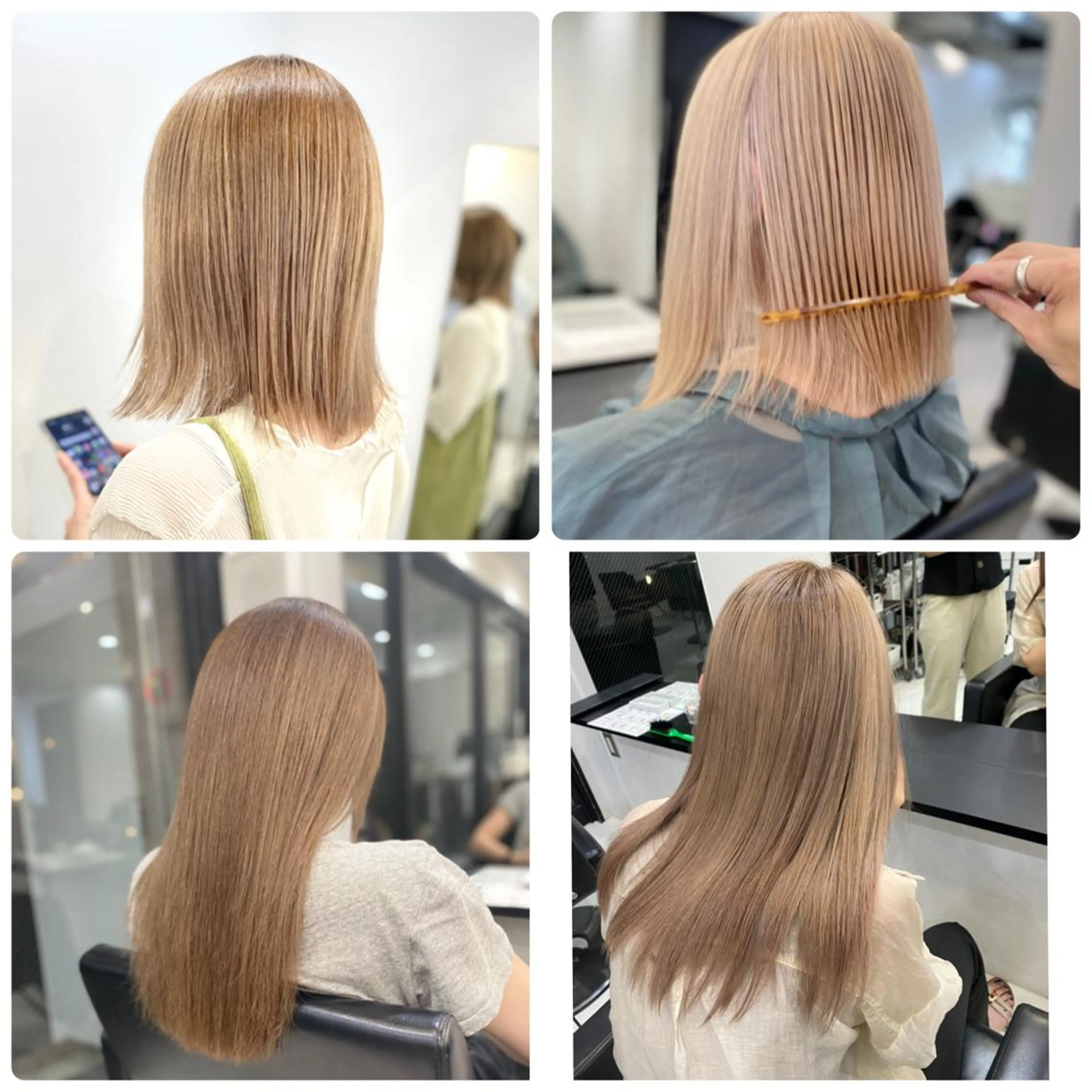 セミロング カラー バレイヤージュ ベージュカラー ブリーチ ケアブリーチ ケアカラー opus 店長大和 レイヤー/赤み消しのヘアスタイル