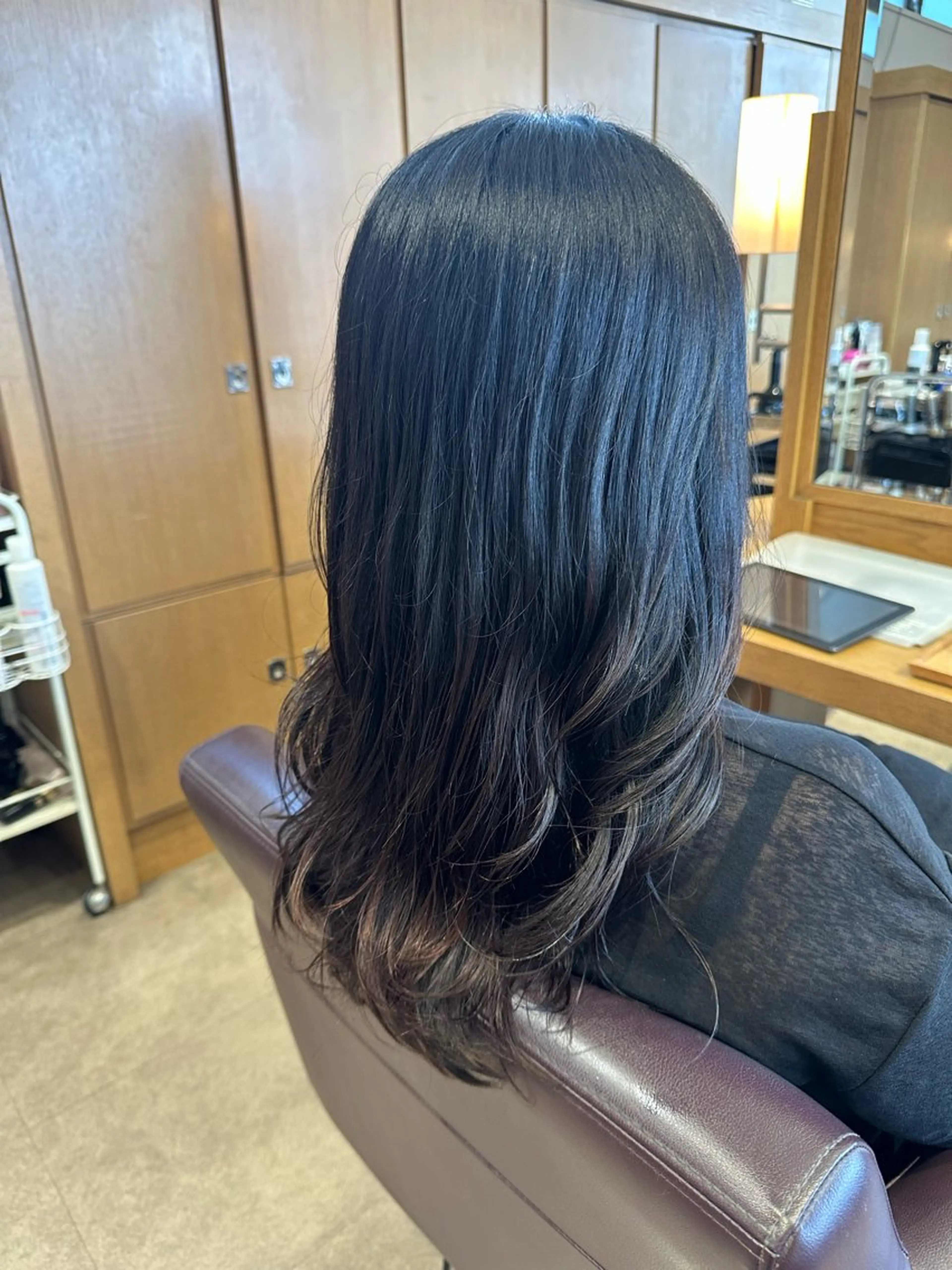 セミロング セミロングパーマ レイヤーカット カット パーマ トリートメント 韓国風ﾊﾟｰﾏ❁﻿ fu-ka❁艶ｶﾗｰのヘアスタイル