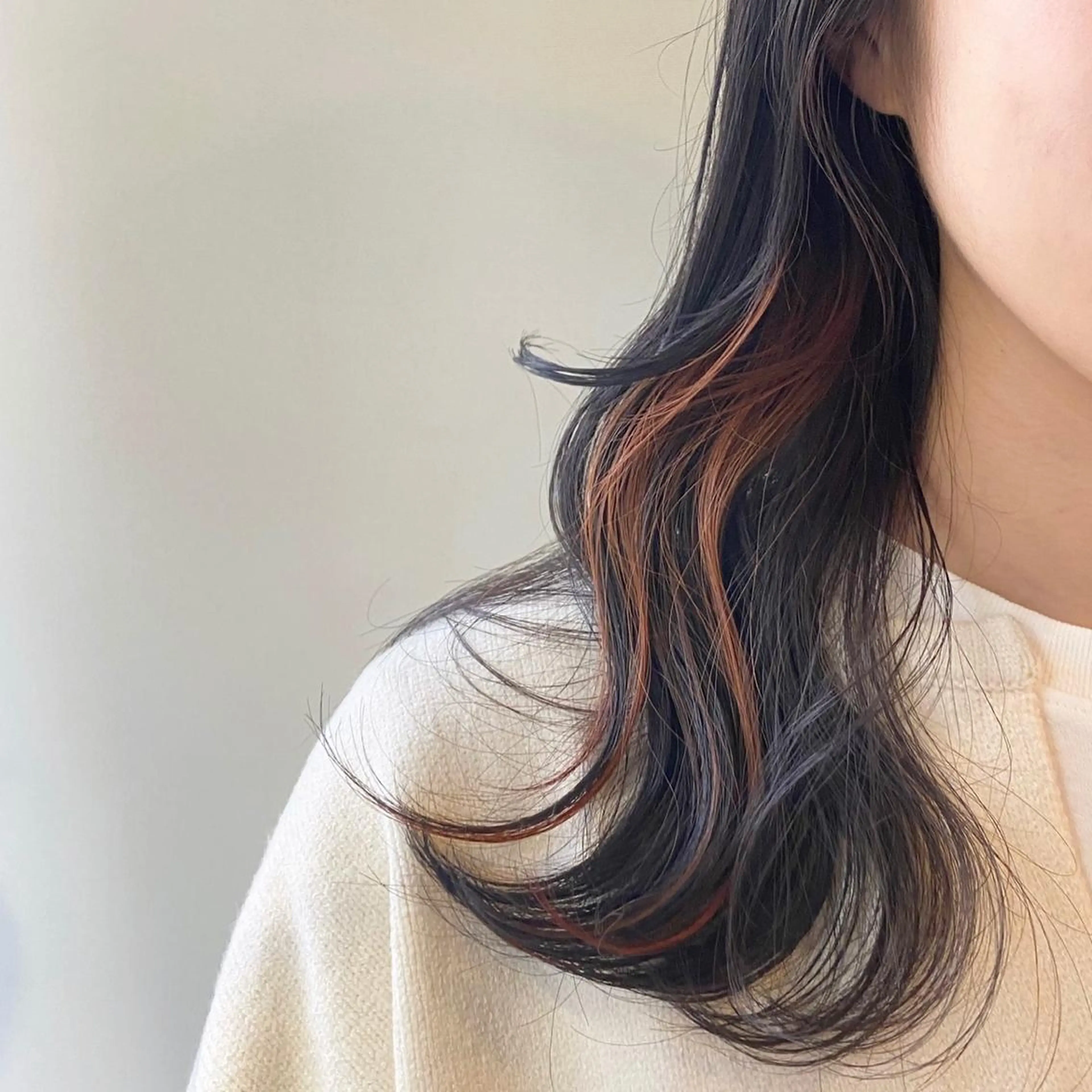 セミロング カラー ヘアアレンジ オレンジ 撮影モデル募集 🦋soemikaのヘアスタイル