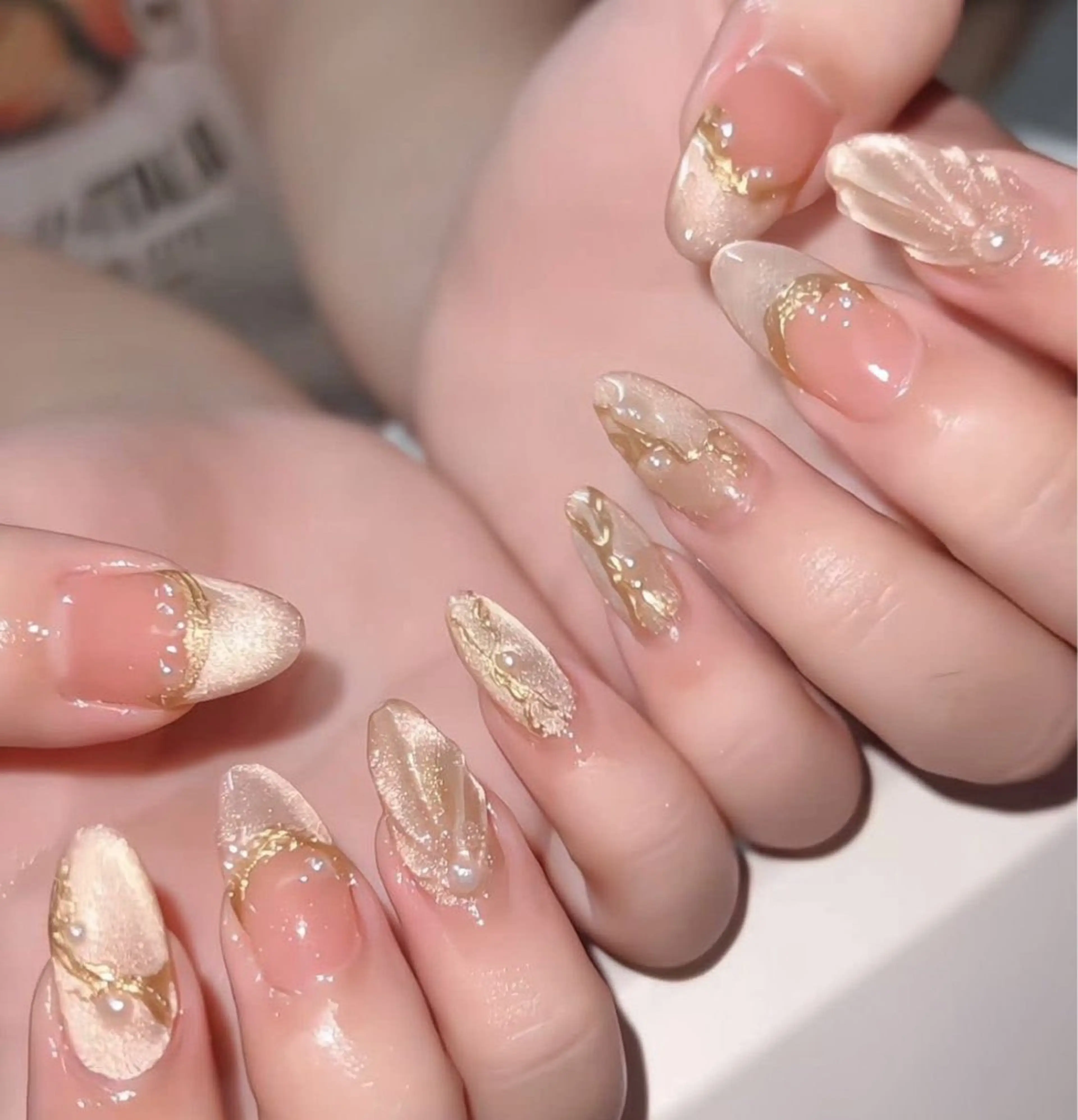 ネイル 長さ出し フットネイル ジェルネイル 韓国ネイル マグネットネイル ハンドネイル YMT NailStudioのネイルデザイン