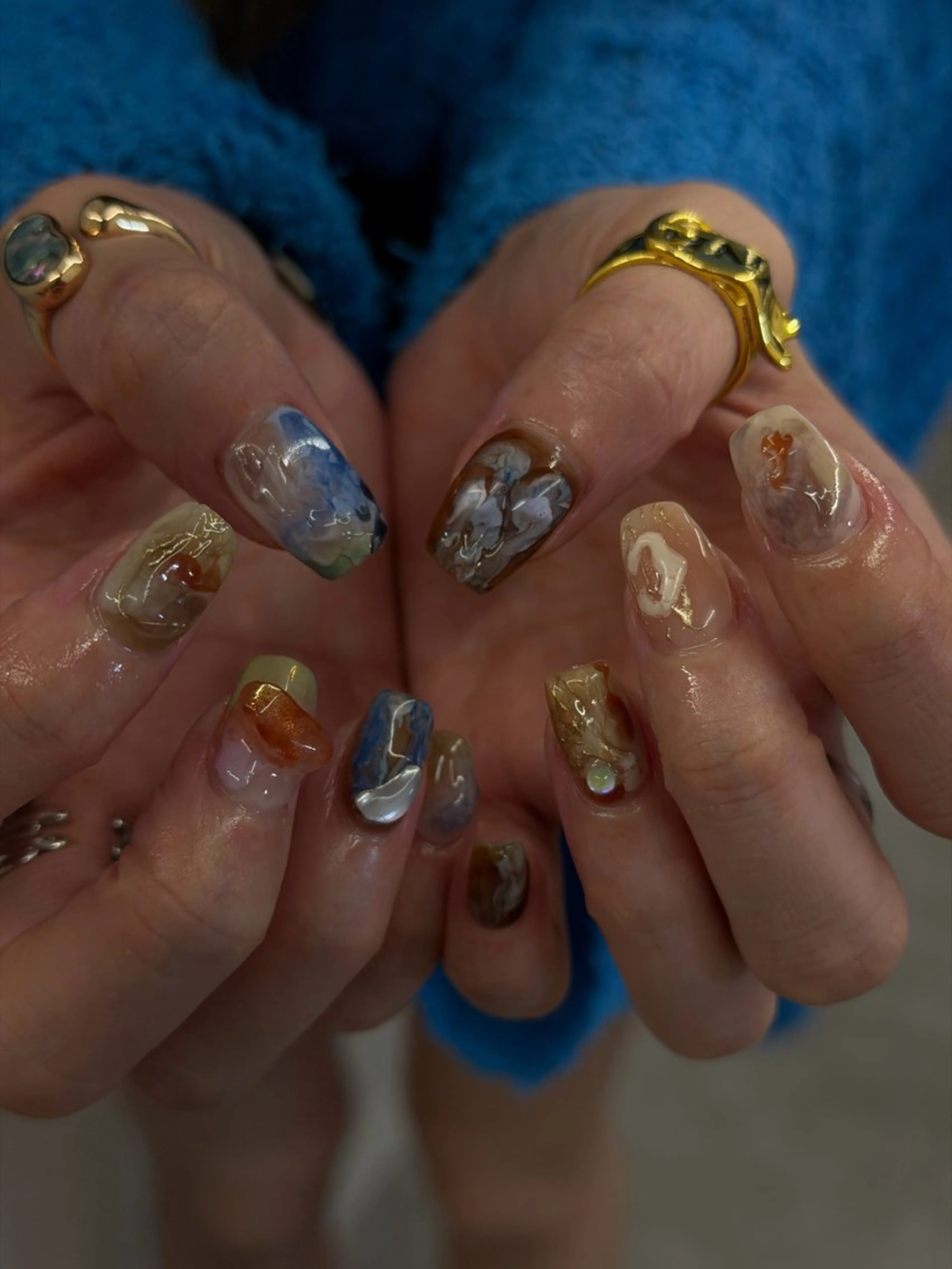 ネイル アートネイル ジェルネイル キラキラネイル マグネットネイル ニュアンスネイル ハンドネイル ハンドケア Bana_ Nailのネイルデザイン