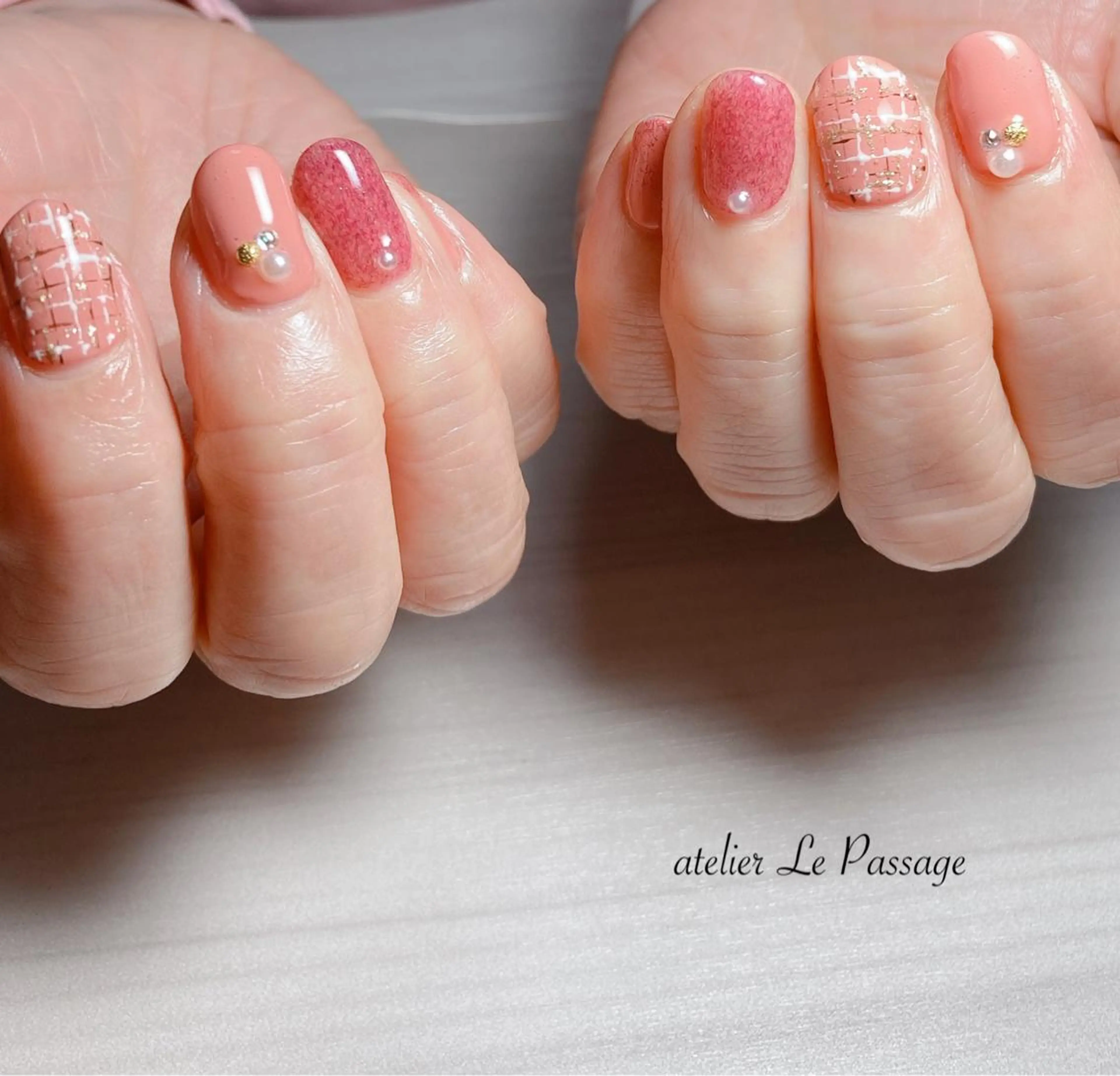 ネイル ジェルネイル ニュアンスネイル オフィスネイル パラジェル シンプルネイル Atelier Le Passage所属・h nakatsukaのネイルデザイン