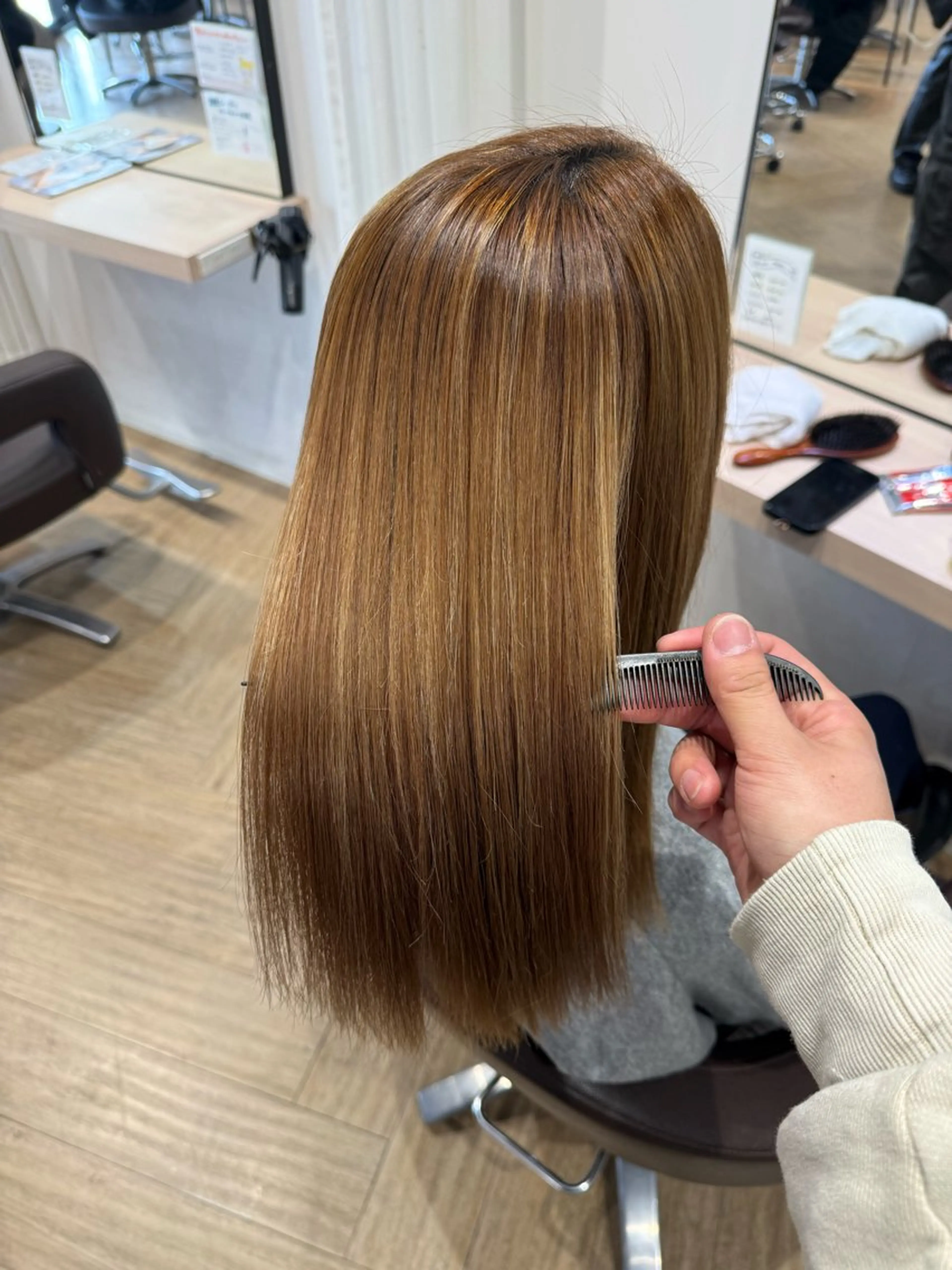 セミロング カット 縮毛矯正 【似合わせ】 藤原 拓徒のヘアスタイル