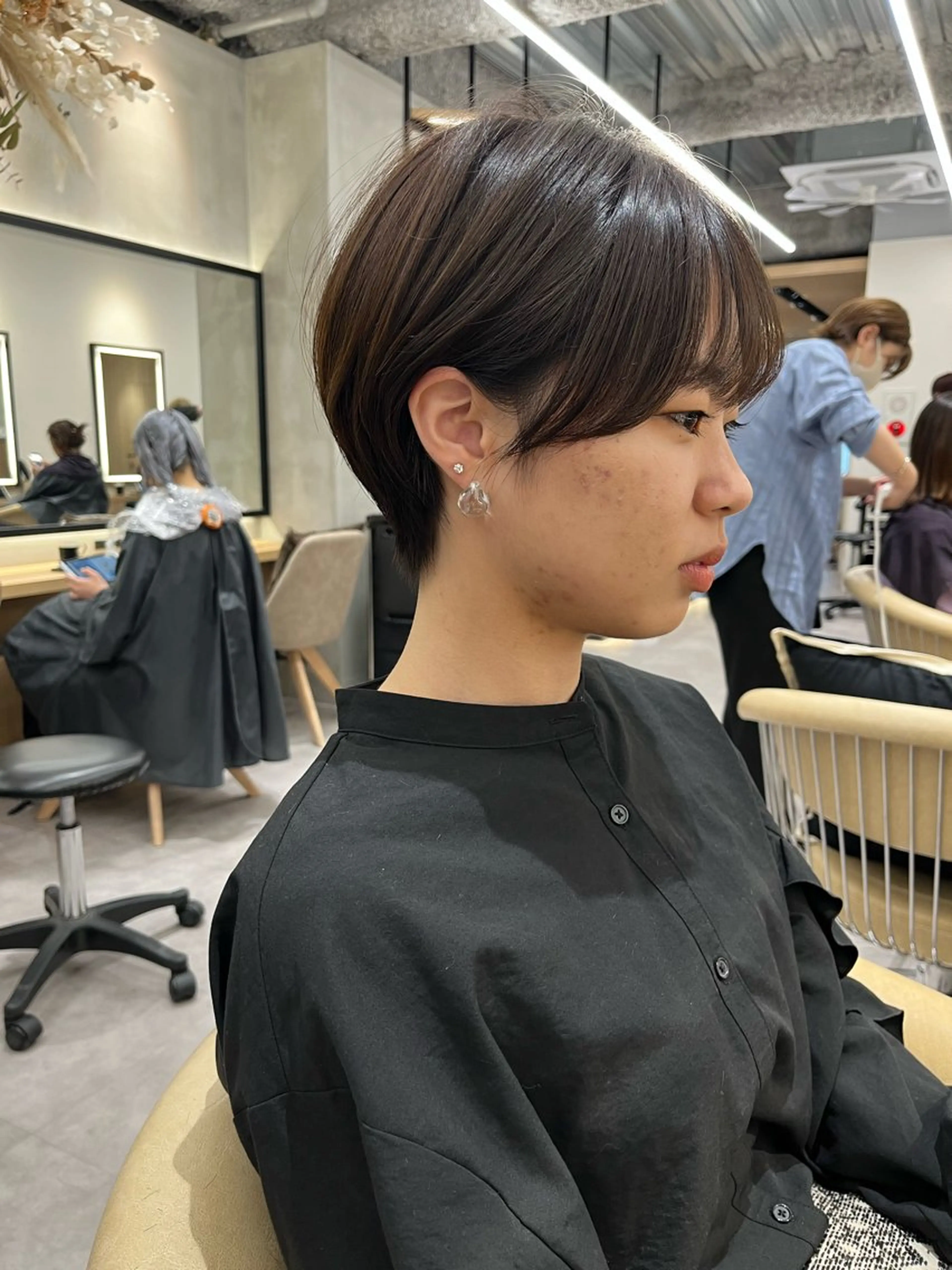 ショート 丸みショート ショートヘア レイヤー縮毛矯正 ささきすずね💗のヘアスタイル