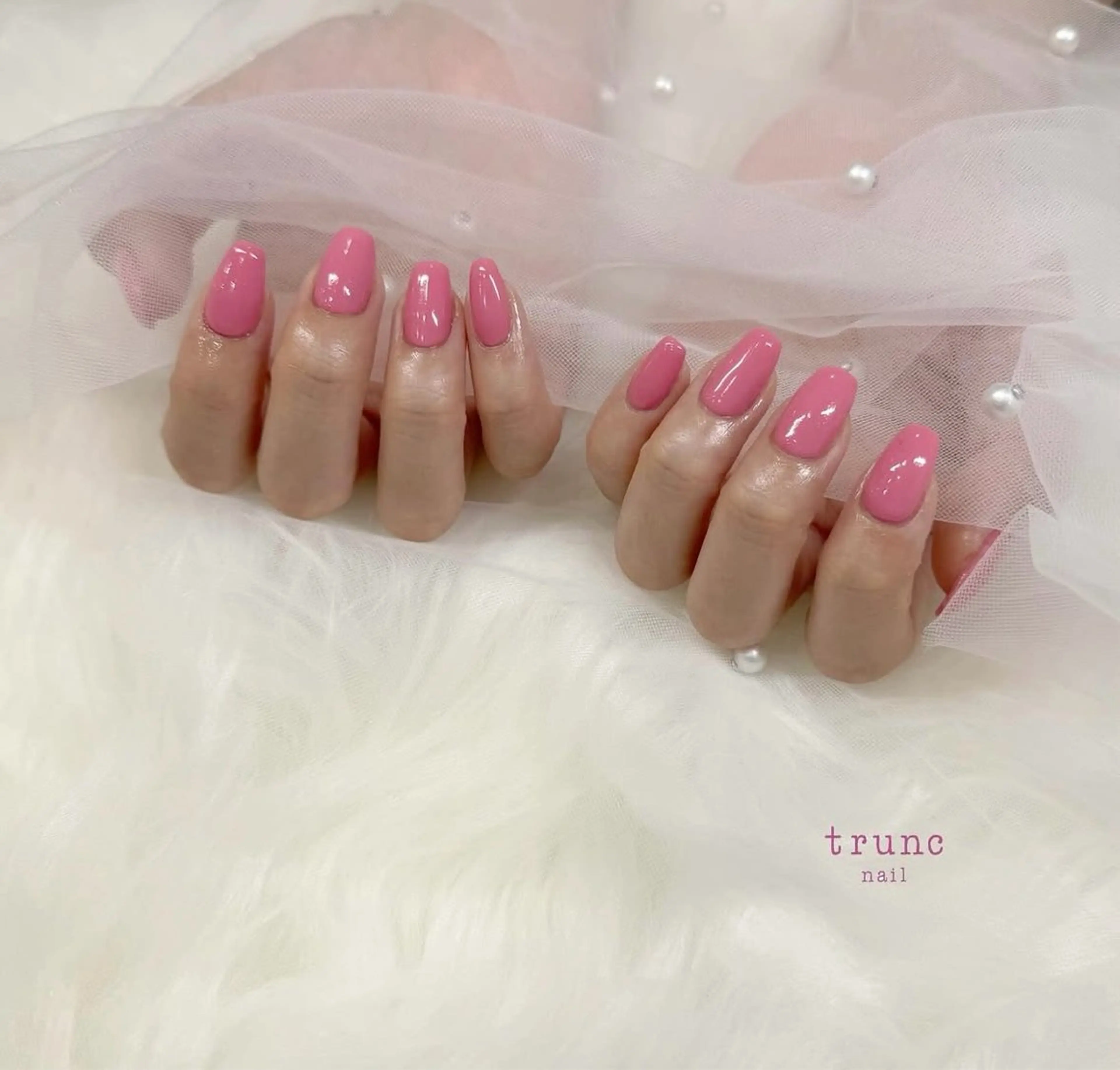 ネイル ジェルネイル ワンカラーネイル パラジェル trunc nail 鈴木のネイルデザイン