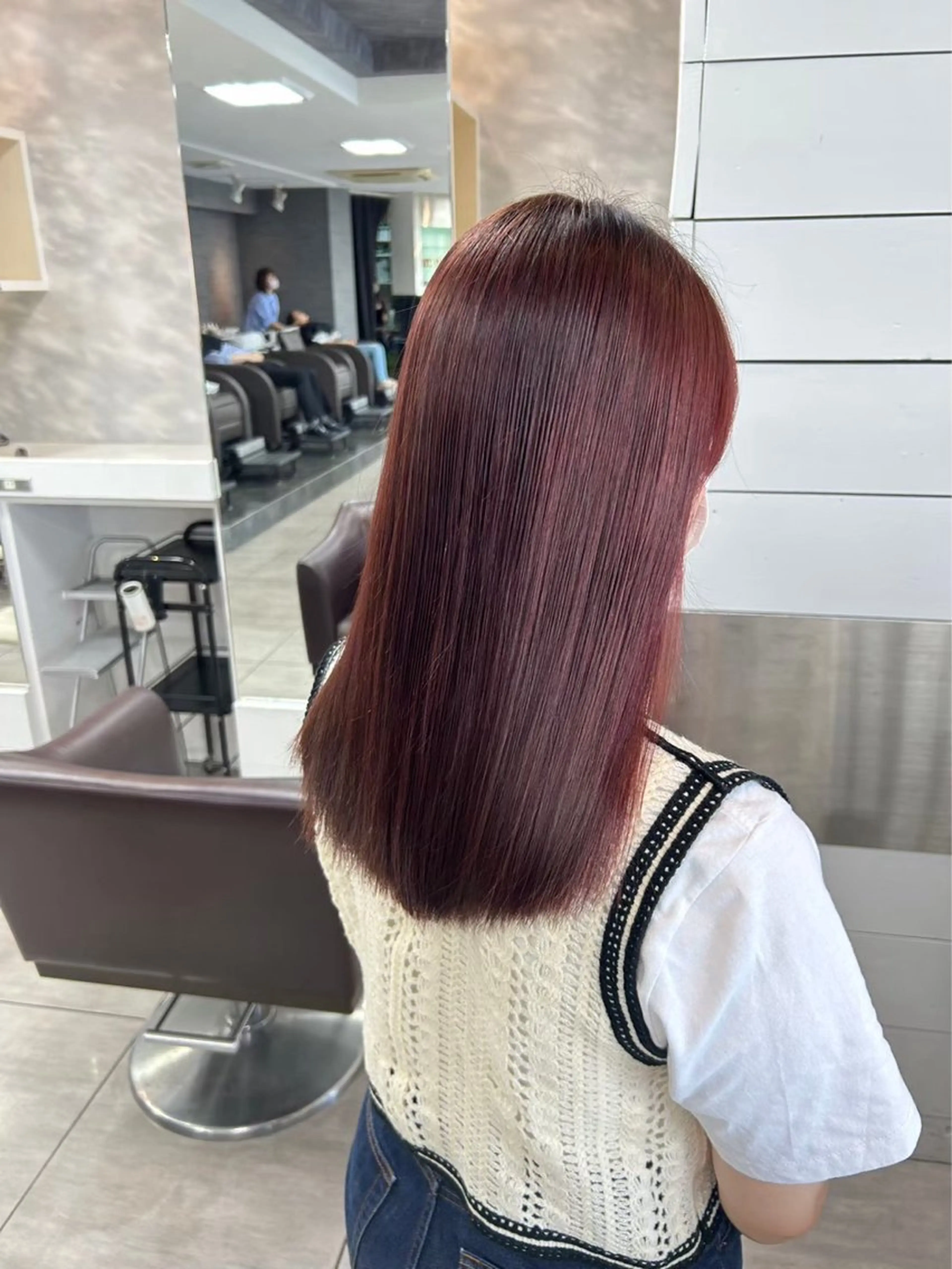 セミロング 縮毛矯正✖髪質改善 仁木伸明のヘアスタイル