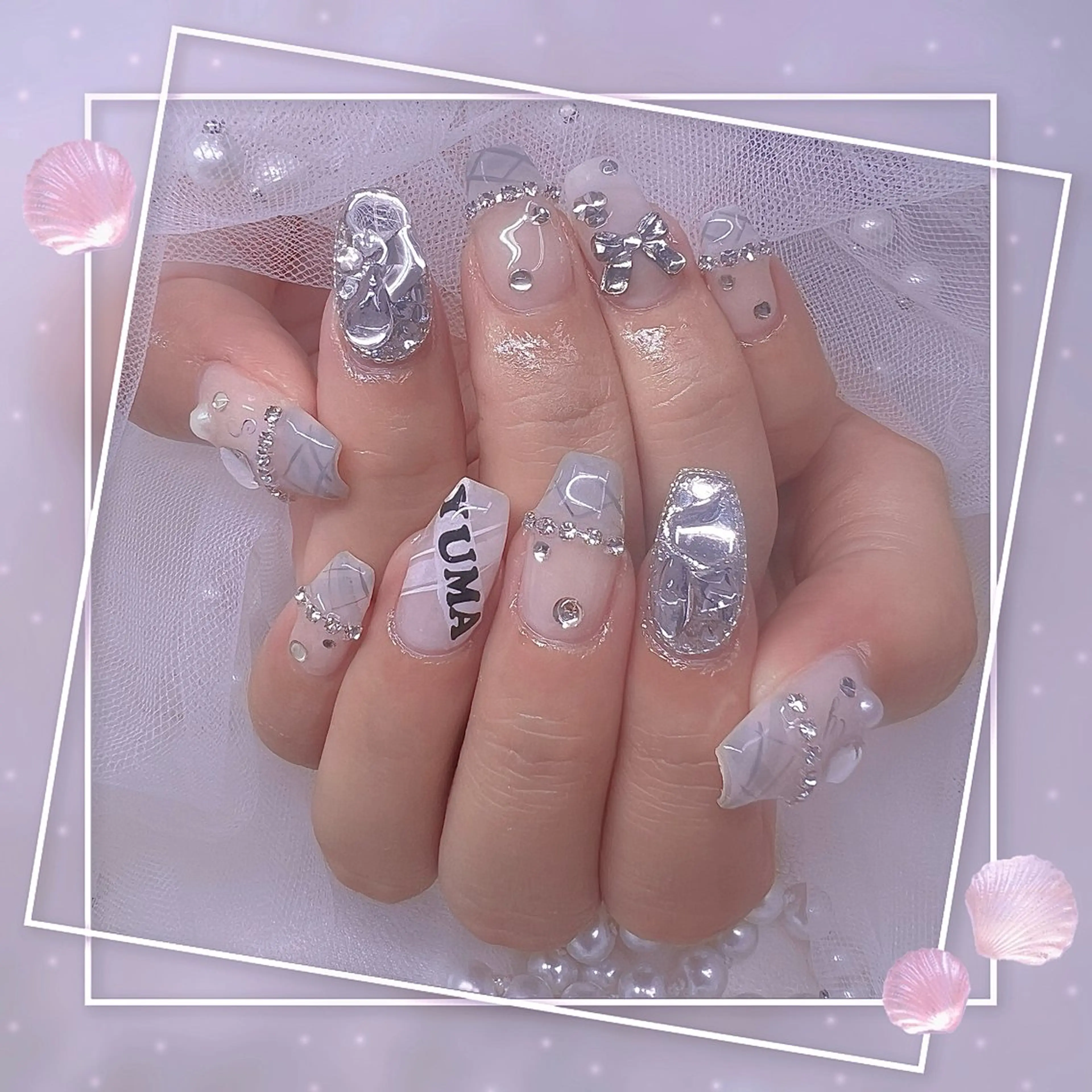 ネイル チークネイル フレンチネイル グラデーション マグネットネイル マグネットフレンチ ハンドネイル Chill Nailsalonのネイルデザイン